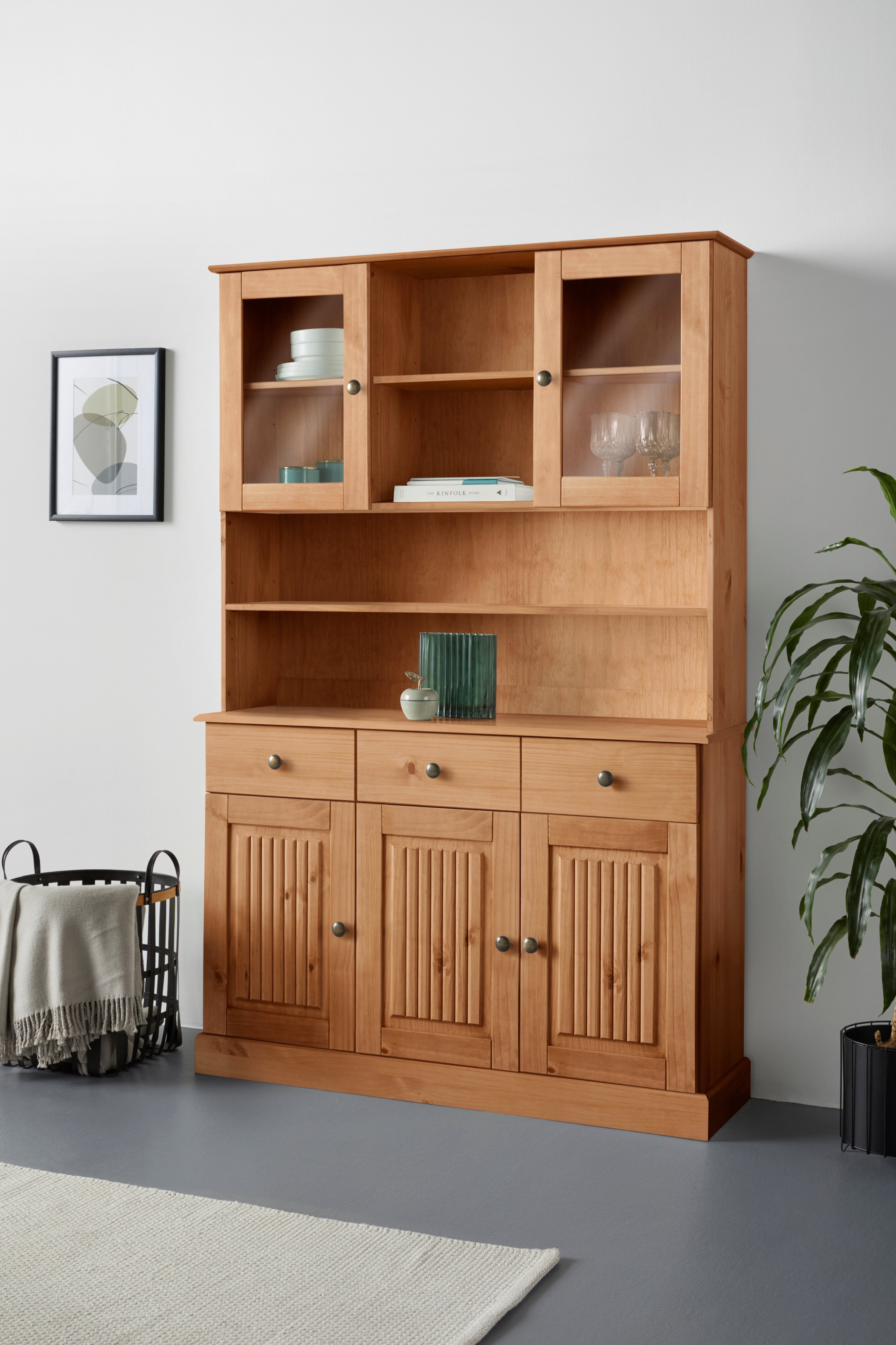 OTTO home Buffet Liotta mit 2 Schubkasten u. 6 verstellbare Einlegeböden, massives Kiefernholz