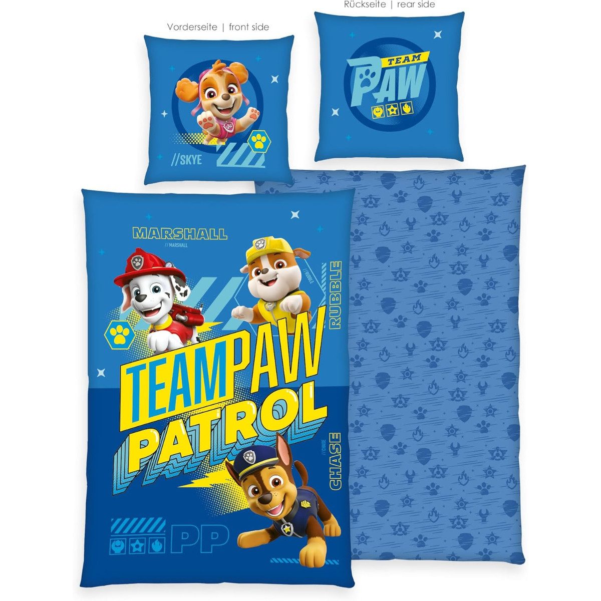 PAW PATROL Bettwäsche 135 x 200 cm Baumwolle Kinder Bettset 2 teilig Wendemotiv, 2 teilig
