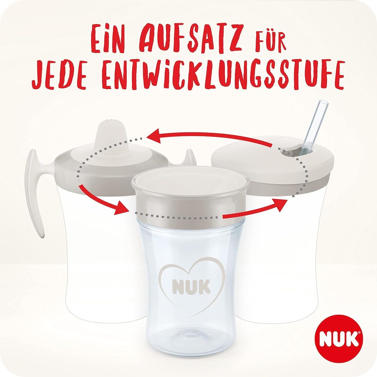 NUK Babyflasche NUK 3-in-1 Trinklernset Trainer Cup, Magic Cup, Action Cup