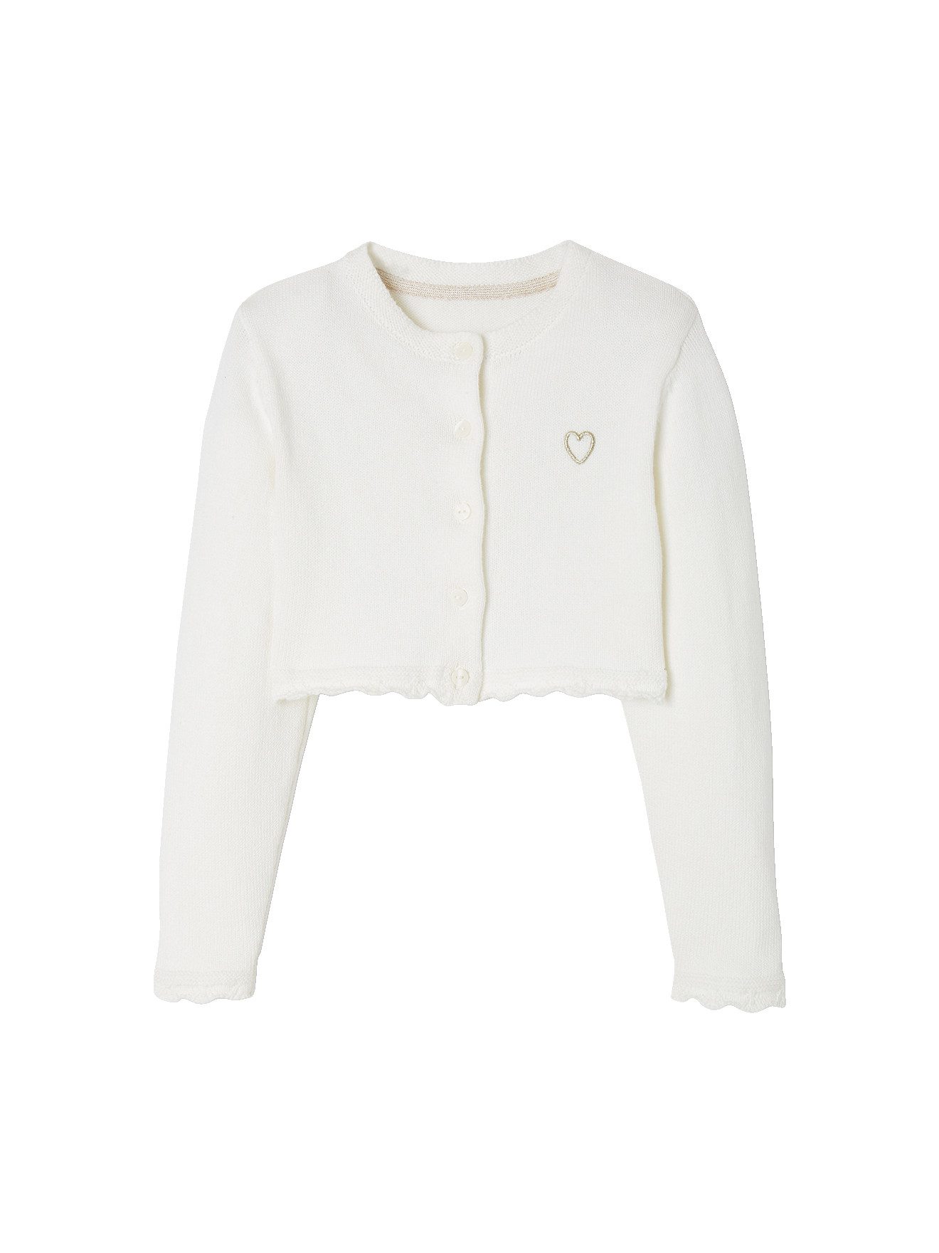 vertbaudet Strickjacke Festlicher Mädchen Bolero Lochmuster