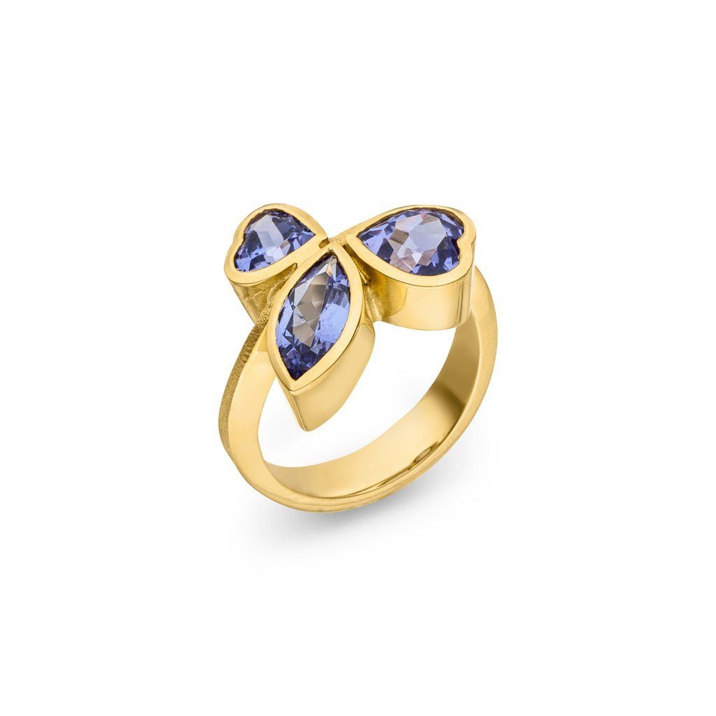 aus "Trio" Goldschmiedearbeit 750), SKIELKA (Gelbgold Ring Tansanit DESIGNSCHMUCK hochwertige Goldring 2,90 ct. Deutschland