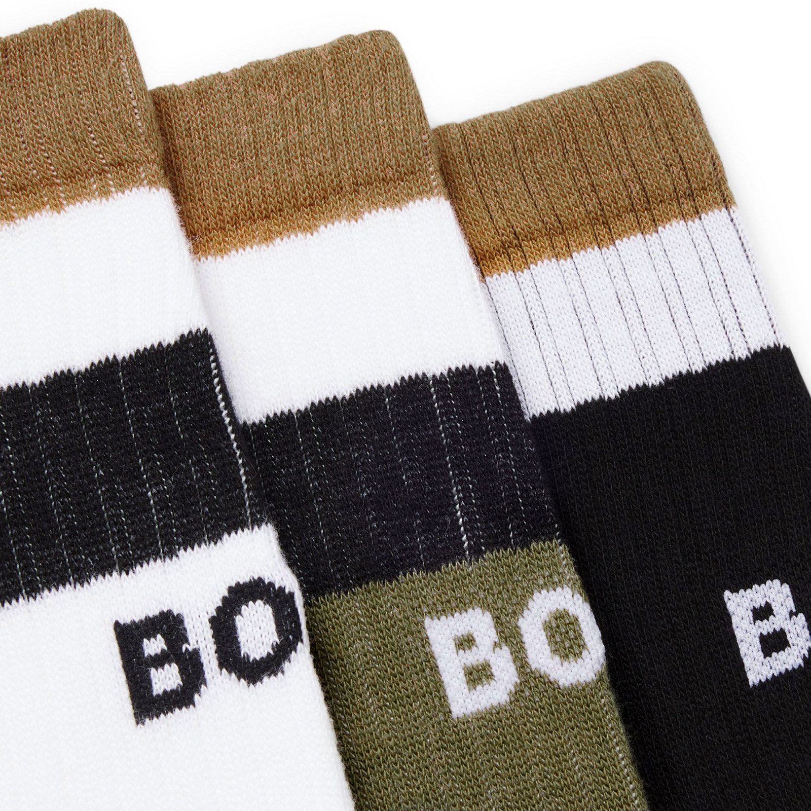 BOSS Businesssocken 3 Paar QS Rib Iconic CC (3-Paar) mit Logo und Streifen