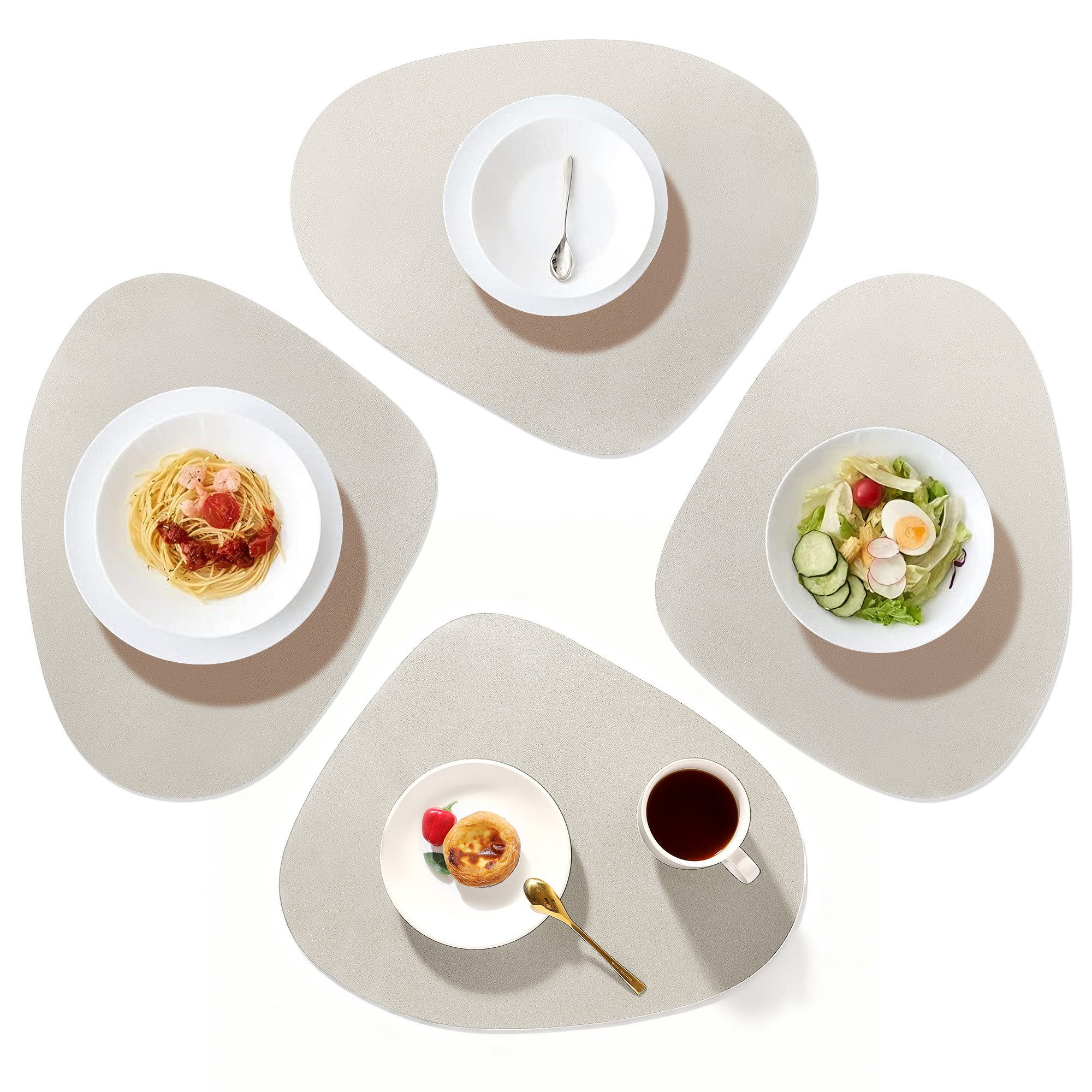 ANYSUN Platzset Tischset Tischmatte Kunstleder, abwischbar wasserdicht Anti-Rutsch, (Set, 4 Untersetzer), ideal als Untersetzeroder Dekoration, fùrden Innen- und AuBenbereich