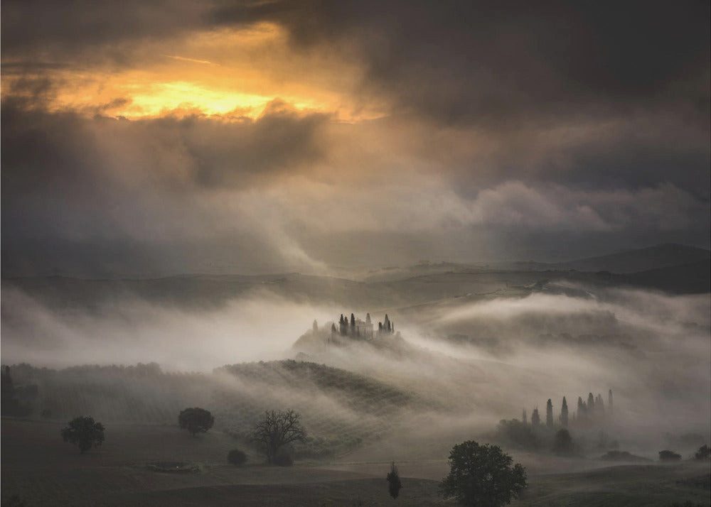 Papermoon Leinwandbild "Waves of fog" von Alberto Ghizzi Panizza, 250 g/m² Galeriedruck, Auf Holzkeilrahmen, brillante UV-beständige Farben, Made in Germany
