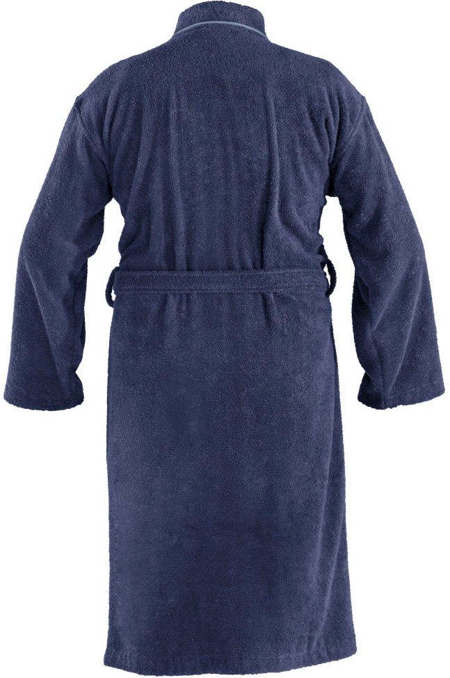Gürtel, der Venice Bademantel Damen auf Logostickerei Brust und Chiemsee Chiemsee Baumwolle, blau Herren, Langform, Bademantel für Kimono-Kragen,