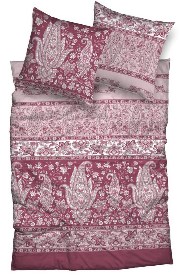 wohnTRAUM24 Bettwäsche Bettwäsche 135x200cm,200x200cm Ornamente Bordüren Dunkelgrün, Biber, 2 teilig, Atmungsaktiv Bettbezug mit Reißverschluss und Kissenbezug 80x80cm