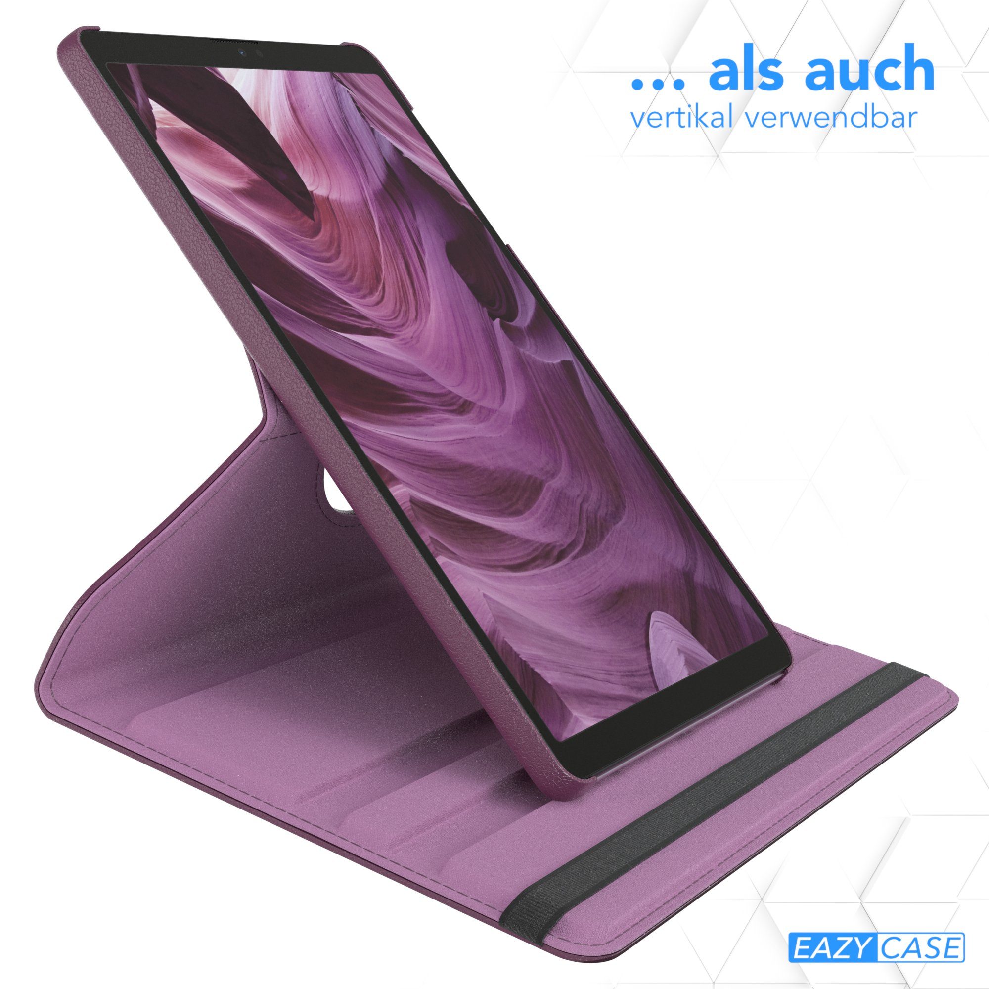 EAZY CASE Tablet-Hülle Rotation Case für Samsung Galaxy Tab A7 Lite 8,7 Zoll, Tablet-Hülle Bookstyle Case Fullcover Schutz Tasche Stehfunktion Lila – Bild 5 von 5