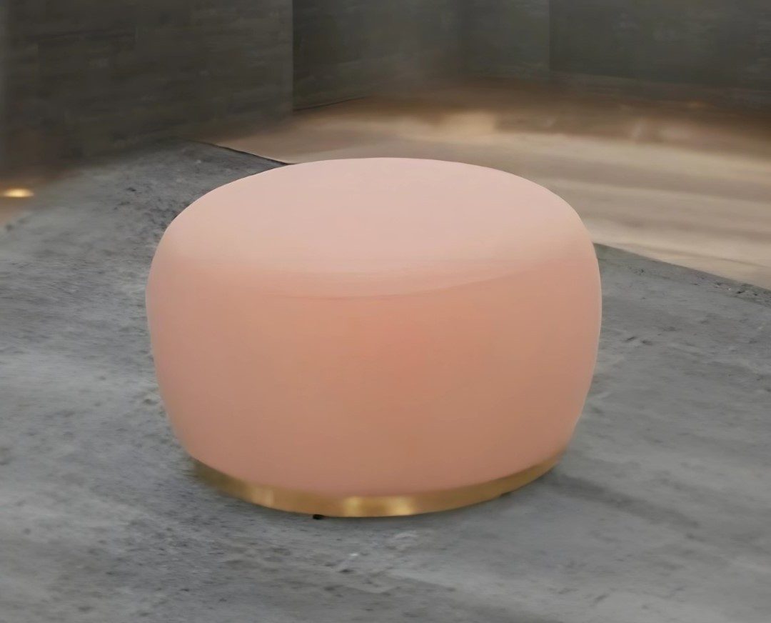 Xlmoebel Polsterhocker Rosa Hocker mit Goldakzenten und elegantem Design von XLMOEBEL (1 St., Hocker), Made in Europa