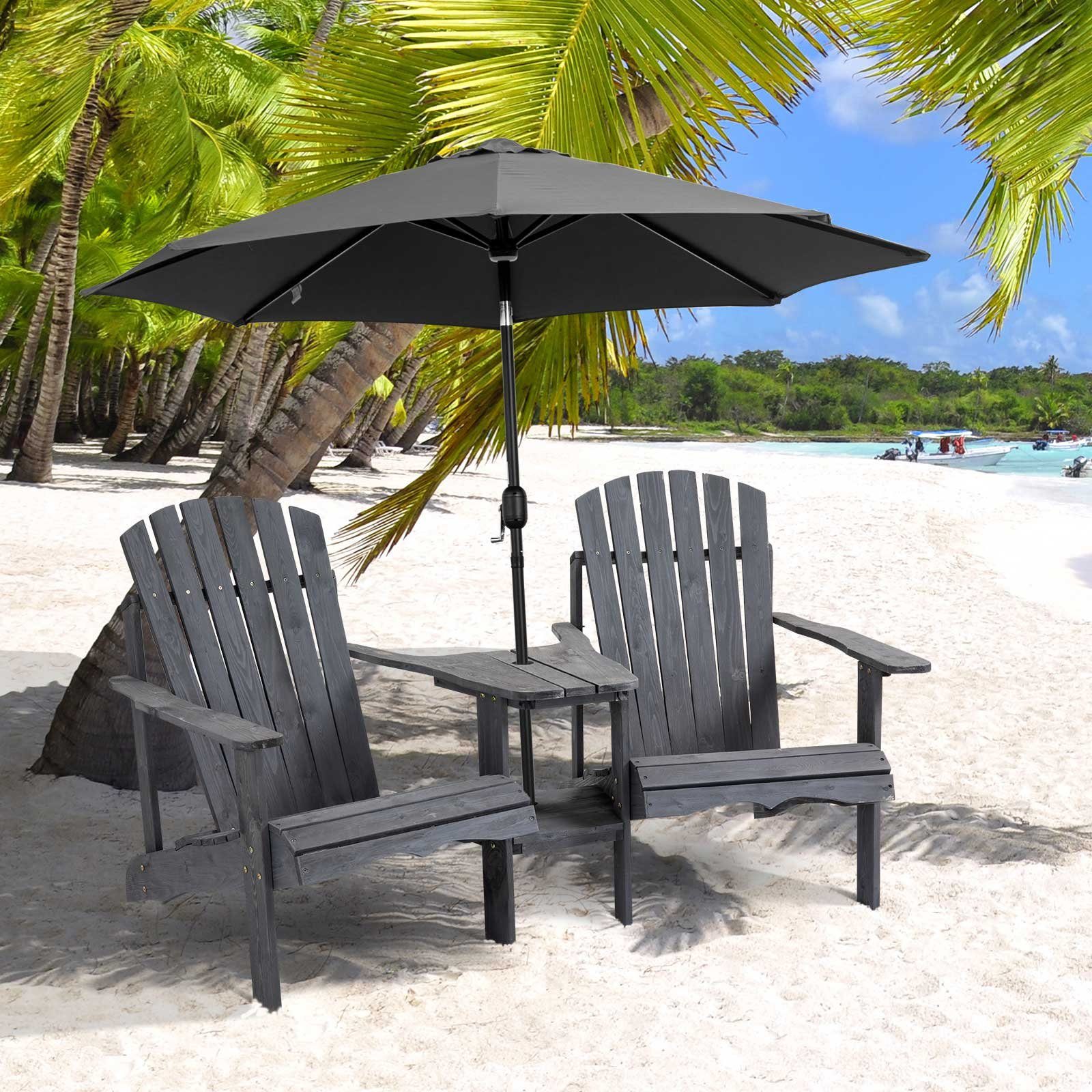 Outsunny Gartenstuhl Adirondack mit Tisch und günstig online kaufen