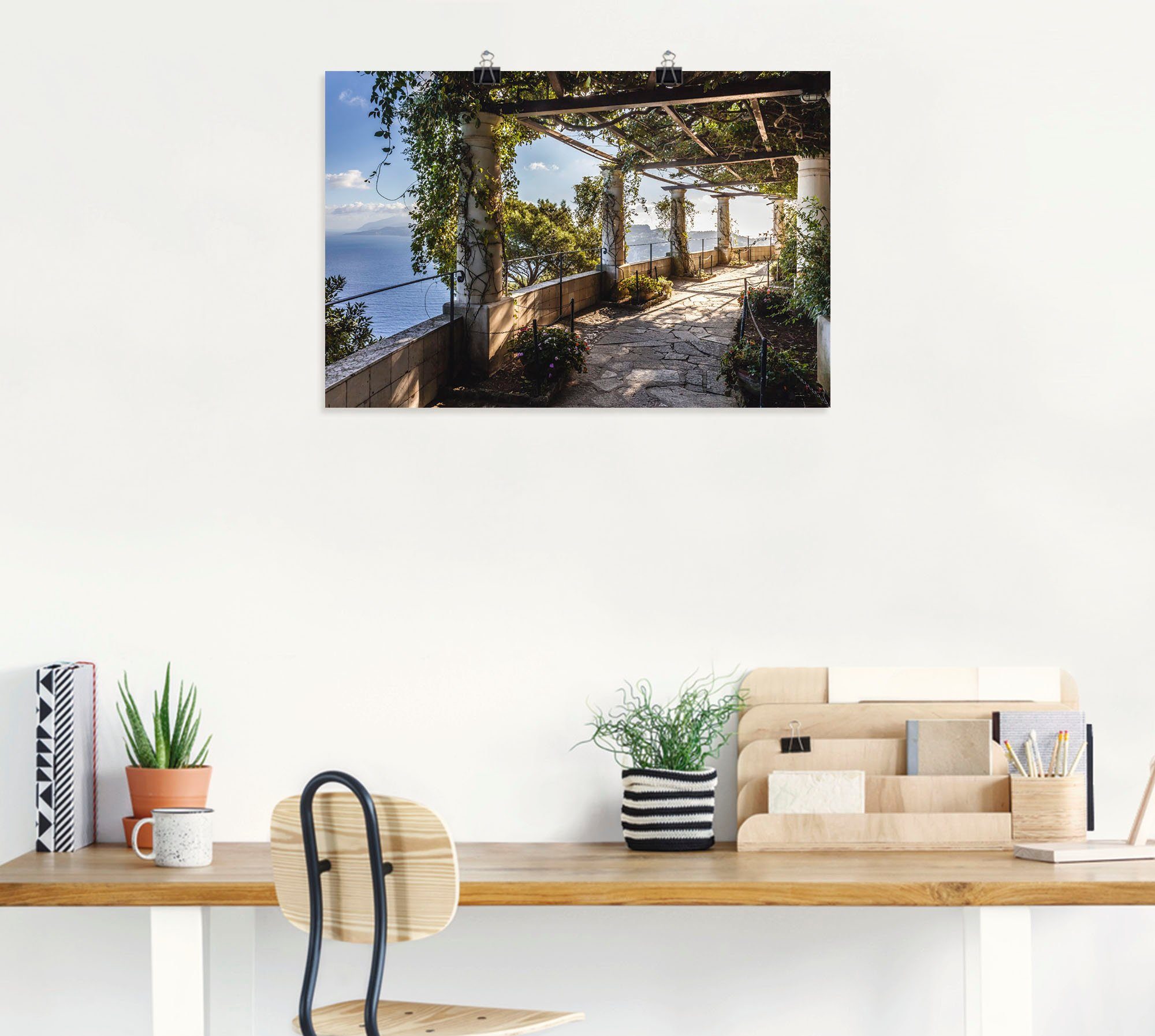 Capri, Michele (1 als Garten Alubild, San oder Wandbild Villa Poster der in St), Größen versch. auf Gebäude Wandaufkleber Leinwandbild, Artland