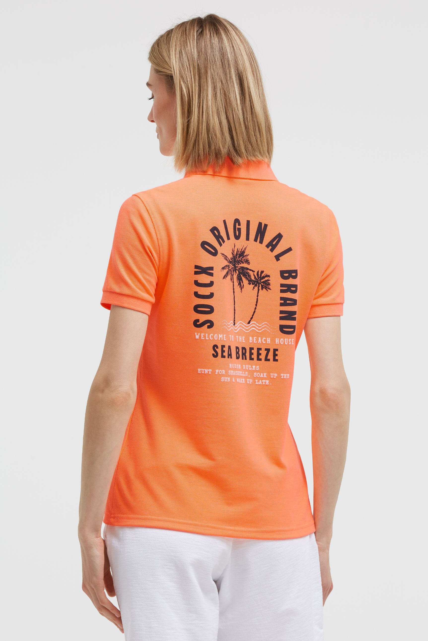 SOCCX Poloshirt mit Puff-Print