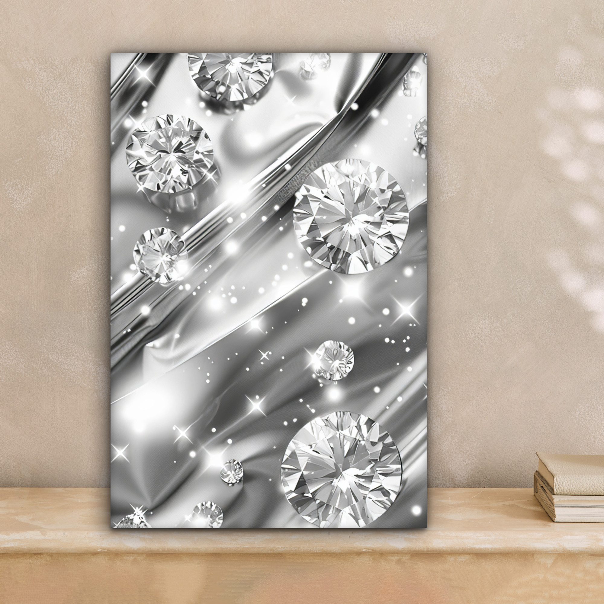 OneMillionCanvasses® Leinwandbild Abstrakt - Diamant - Luxus - Modern - Sil günstig online kaufen