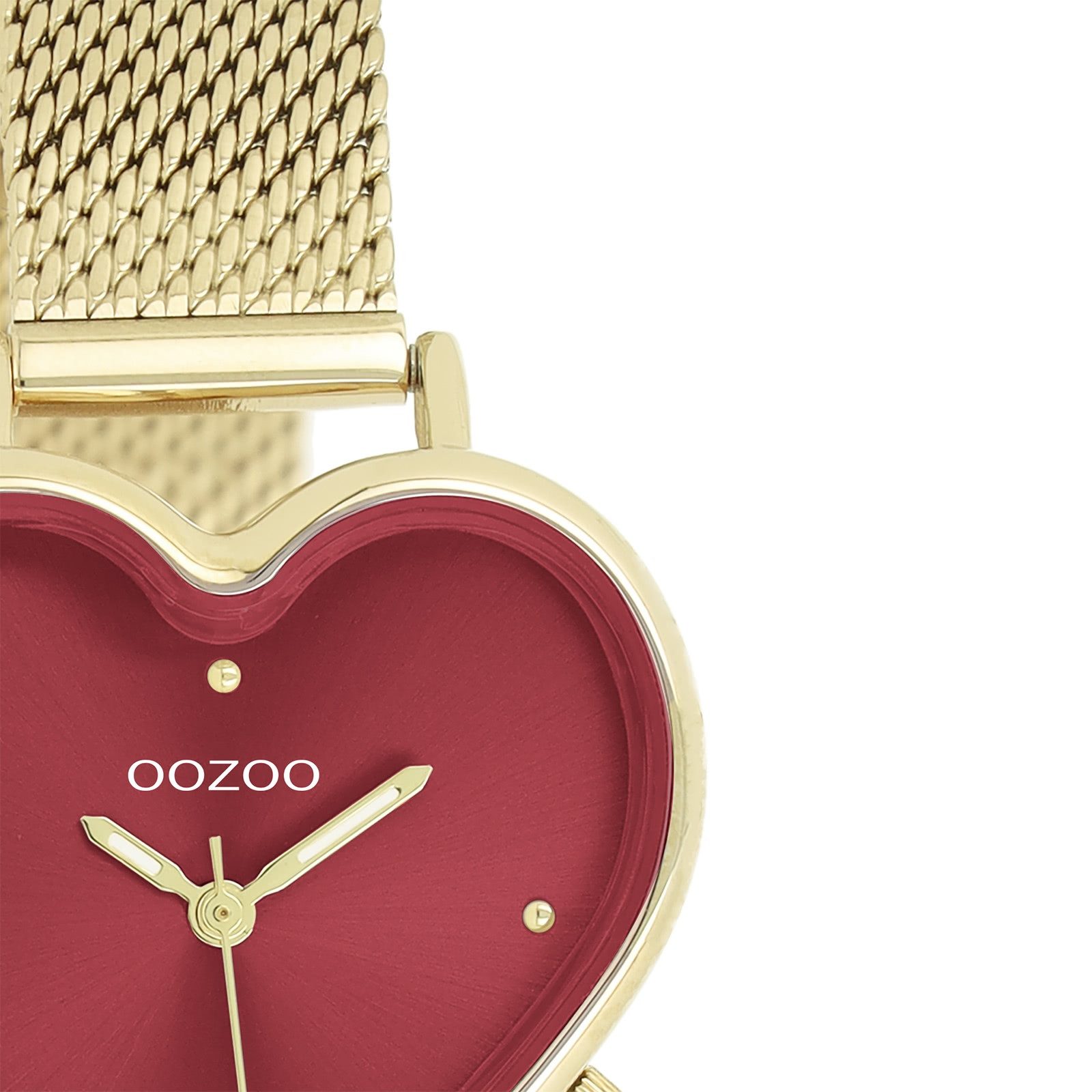 OOZOO Quarzuhr Oozoo Damen Armbanduhr OOZOO Timepieces, (Analoguhr), Damenuhr herzform, extra groß (ca28x29mm) Metallarmband, Fashion-Style