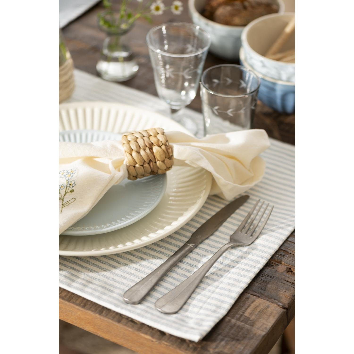 Ib Laursen Serviettenhalter Ib Laursen Stoffserviette Flora Butter Cream mit Vergissmeinnicht (40x