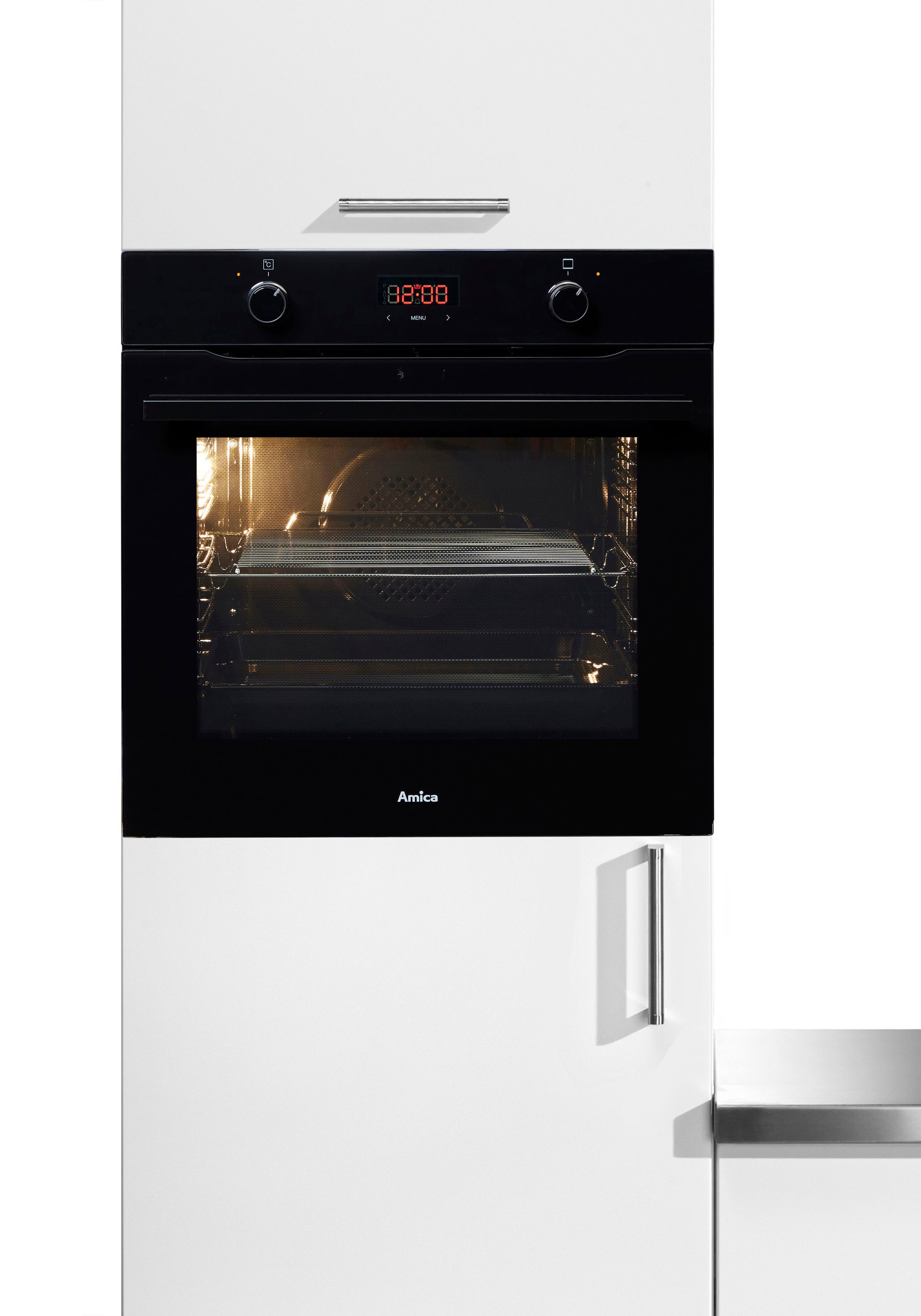 Amica Einbaubackofen EBX 943 600 S, mit Teleskopauszug nachrüstbar, Steam Clean, Komfortables Backen mit klarer Sicht und einfacher Reinigung