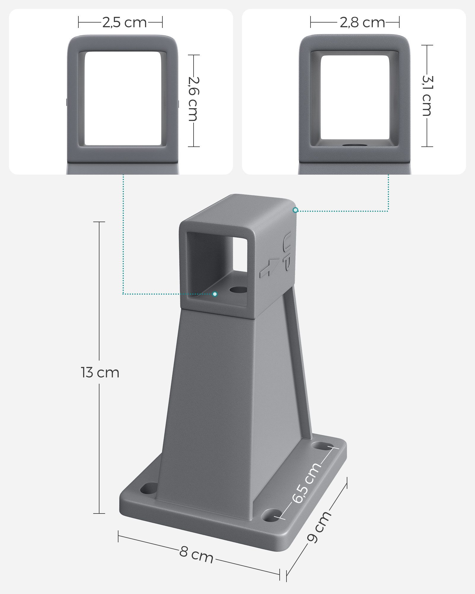 SONGMICS Seitenmarkise Wandhalterung Wandhalter, Auszugsfixierung
