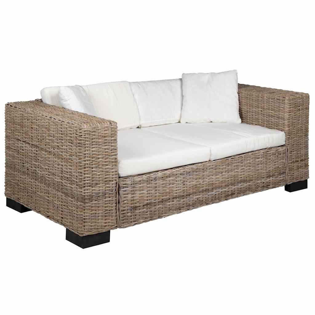 vidaXL Sofa 2-Sitzer Sofa Echtes Rattan