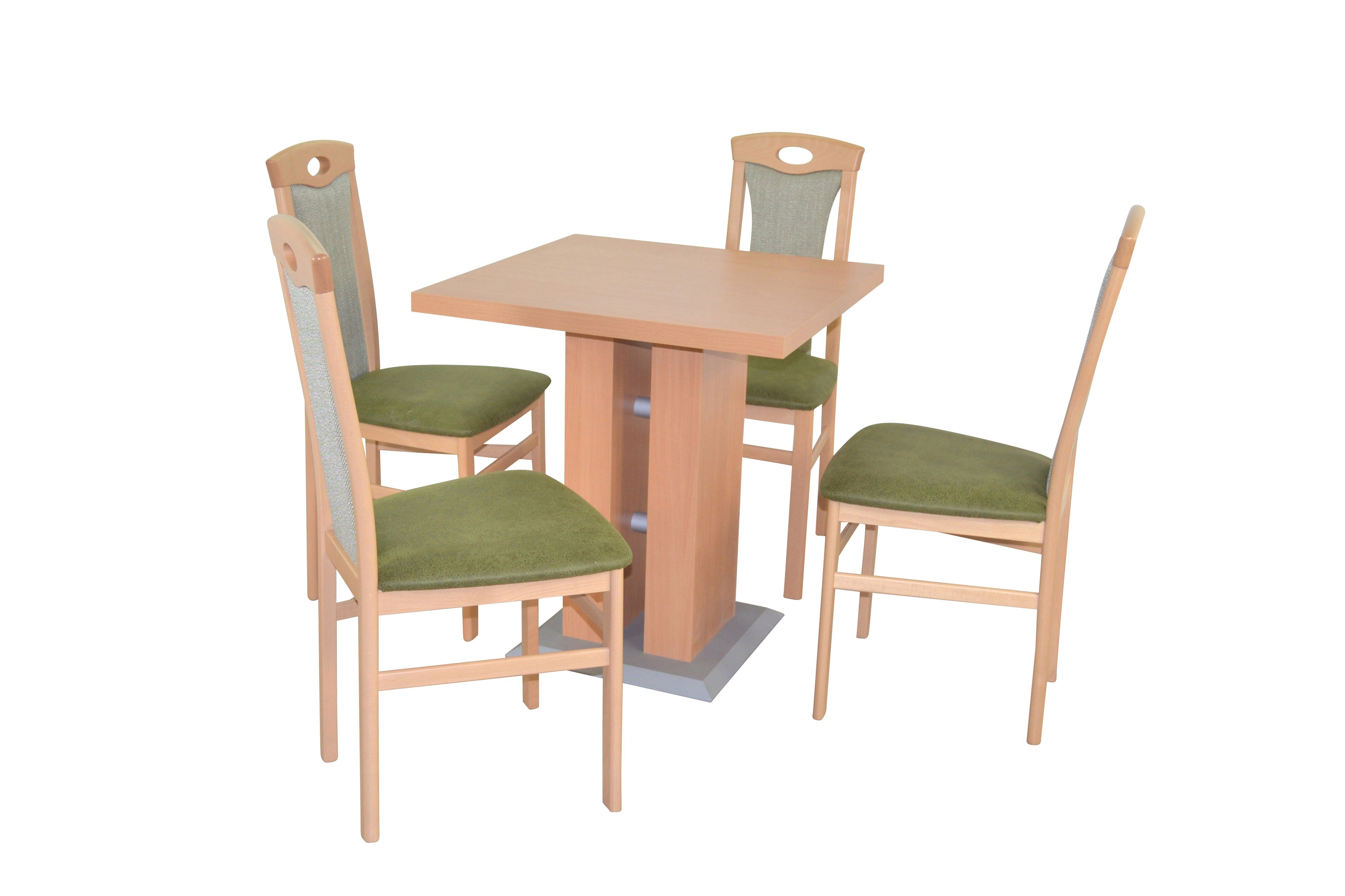 moebel-direkt-online Essgruppe 5tlg. Tischgruppe "Cindy", (Spar-Set, 5tlg. Essgruppe) grün