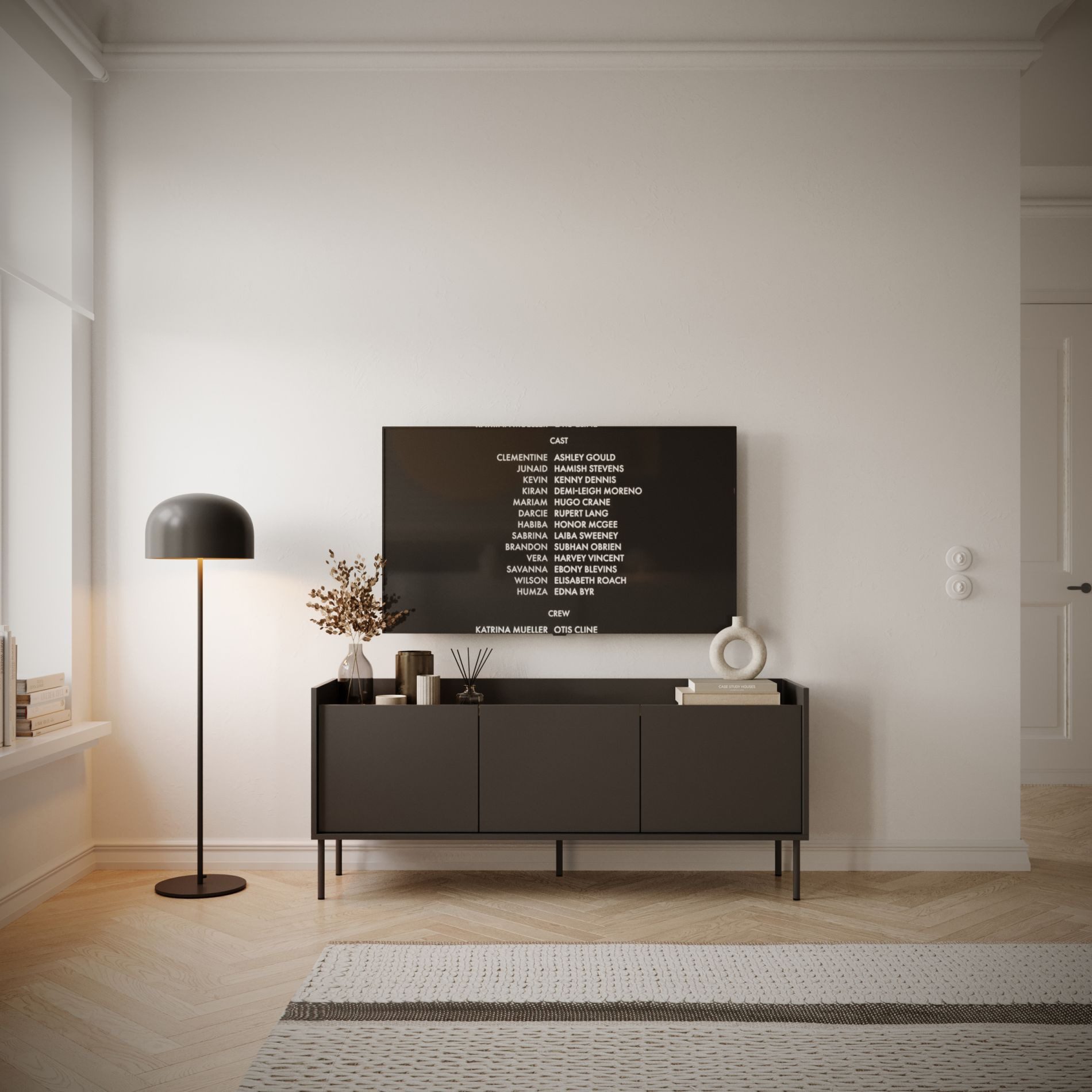 Selsey TV-Schrank TOVI Lowboard mit Stauraum und Metallfüßen, 175 / 140 cm breit