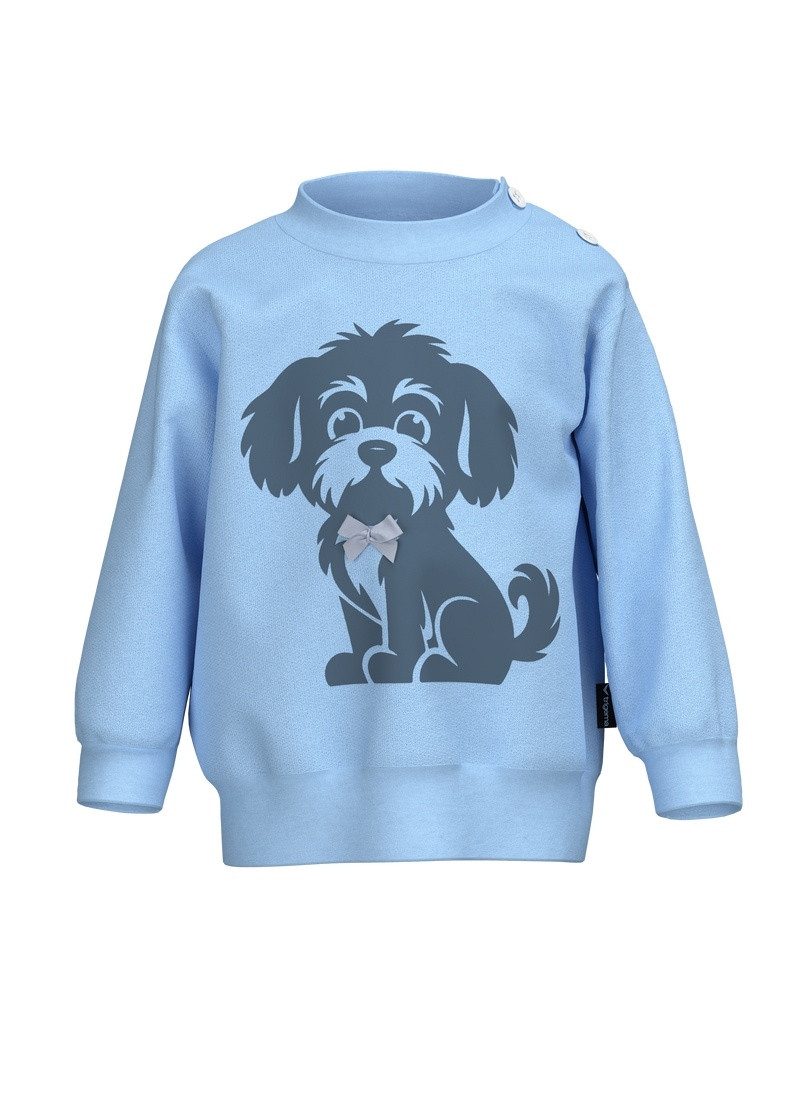 Trigema Sweatshirt TRIGEMA Baby Sweatshirt mit Hundemotiv und Schleife