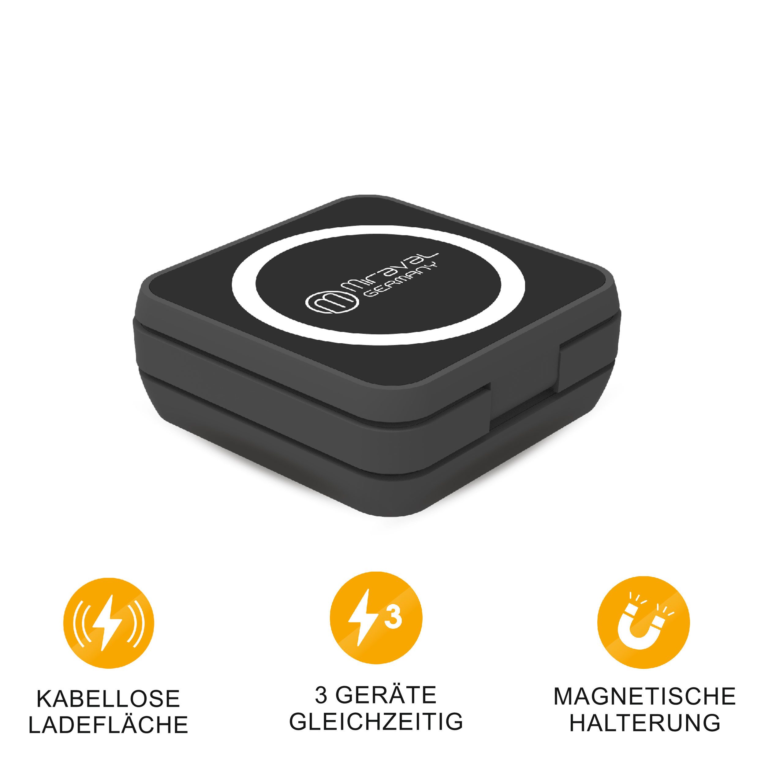 Miraval Faltbare 3 in1 Ladestation für kabelloses Laden Wireless Charger