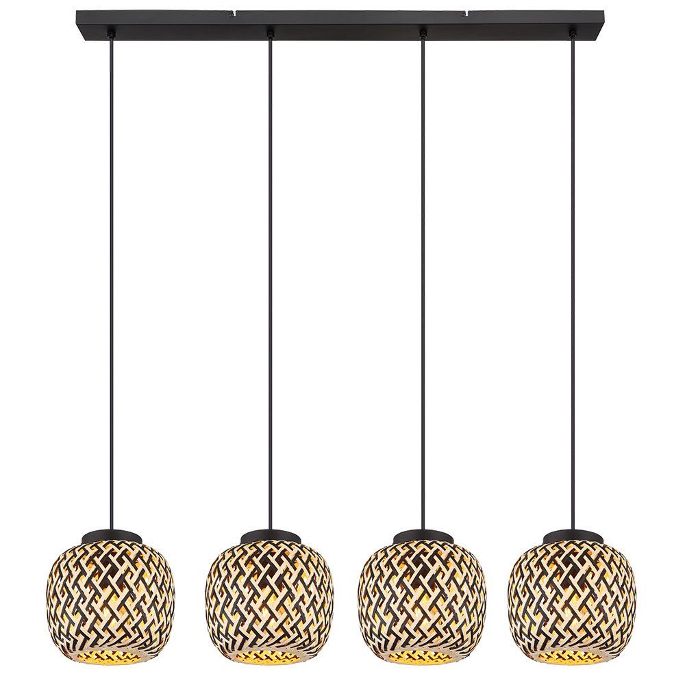 GLOBO LIGHTING Pendelleuchte, Leuchtmittel nicht inklusive, Pendelleuchte Hängelampe Deckenleuchte Esszimmerlampe Bambus