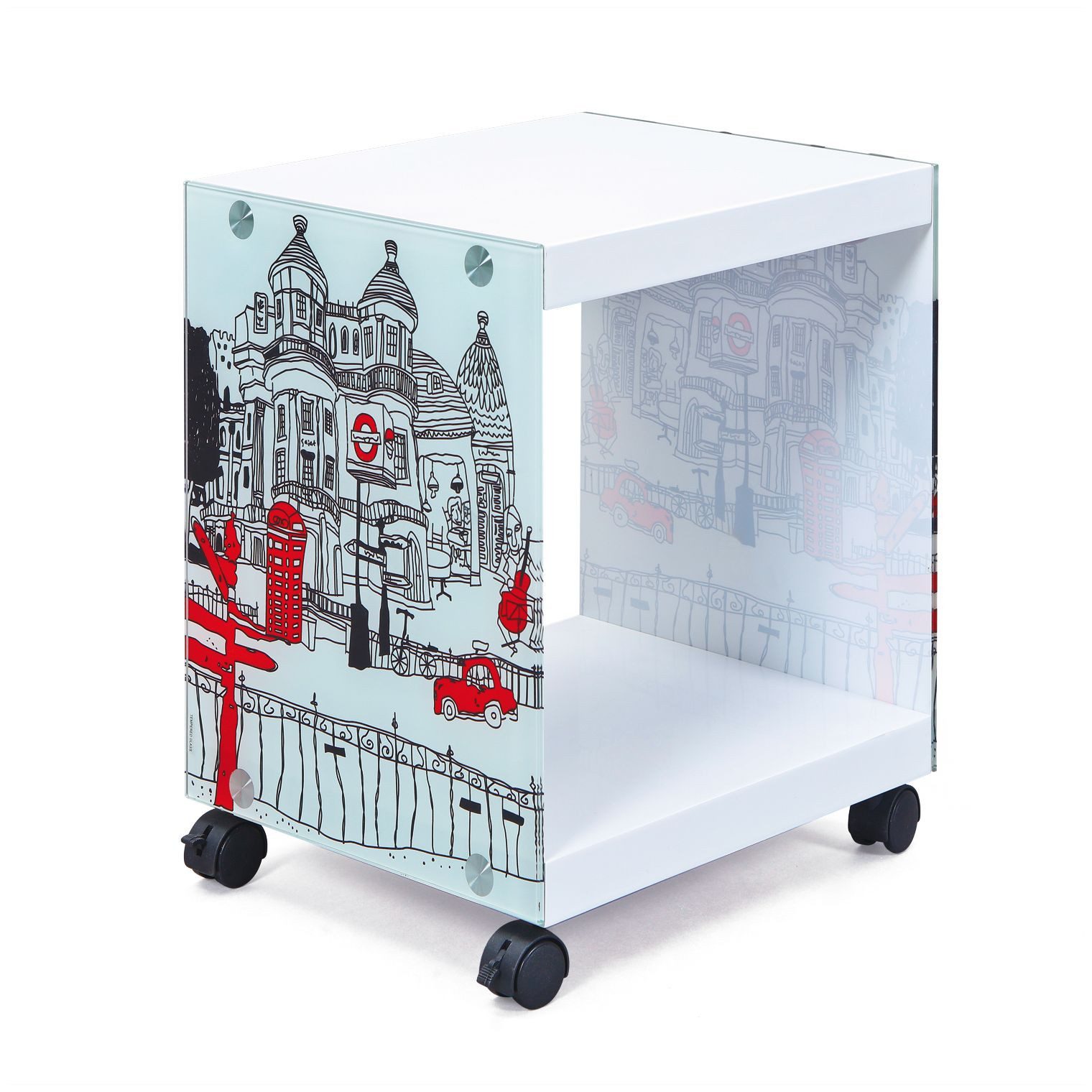 FURNARO Beistelltisch, Nachttisch, 38 x 33,5 x 46 cm