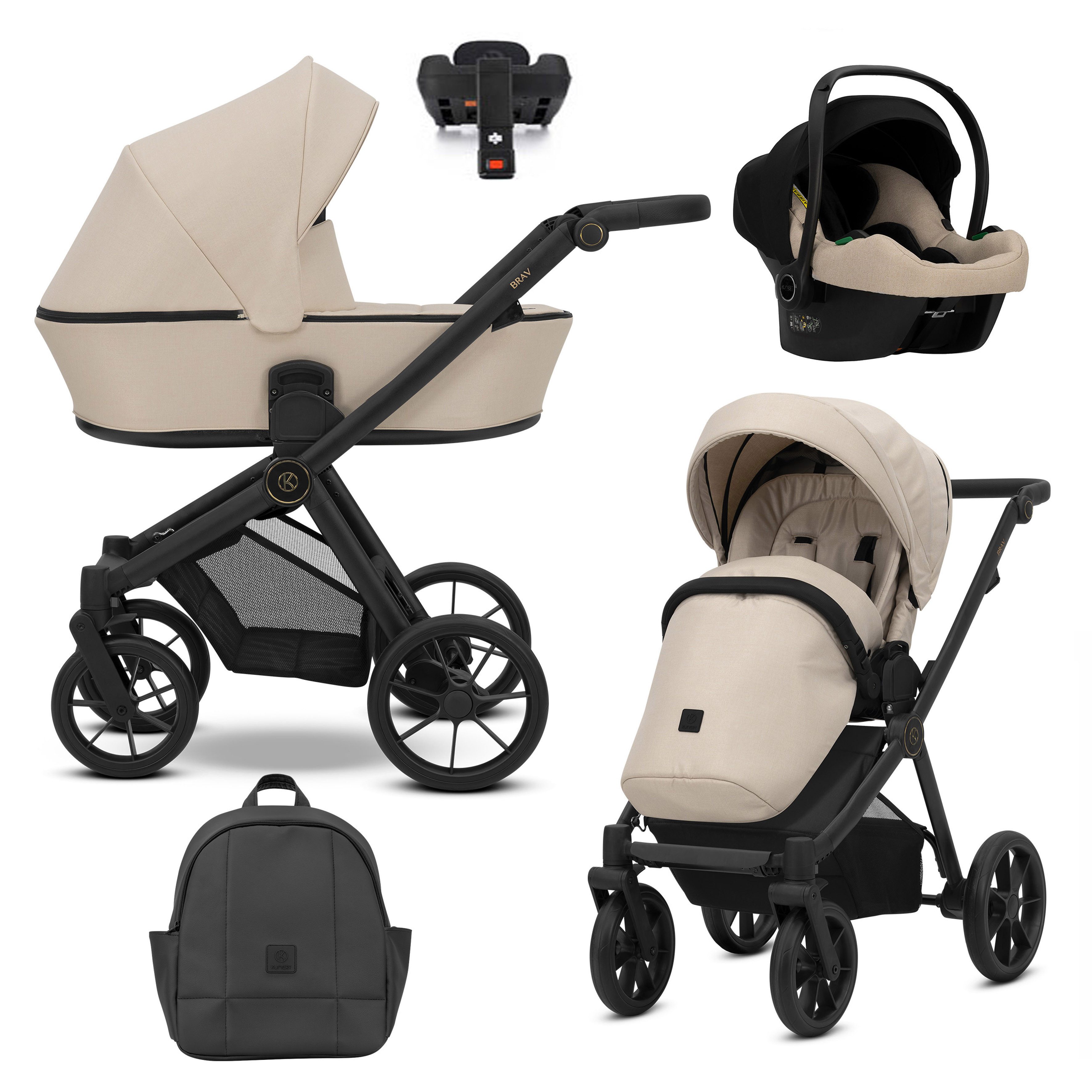 Kombi-Kinderwagen Zipy 5 in 1 inkl. Sportsitz, Autositz und Iso Base in 6 Farben