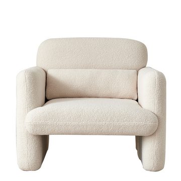 FUROKOY Loungesessel Armstuhl Einzelsofa Sofasessel Polsterstuhl Einzelsofastuhl Sessel, (Schlafsessel Relaxsessel, (mit beweglichem Lendenkissen, Lammwolle), Hochelastische Sitze