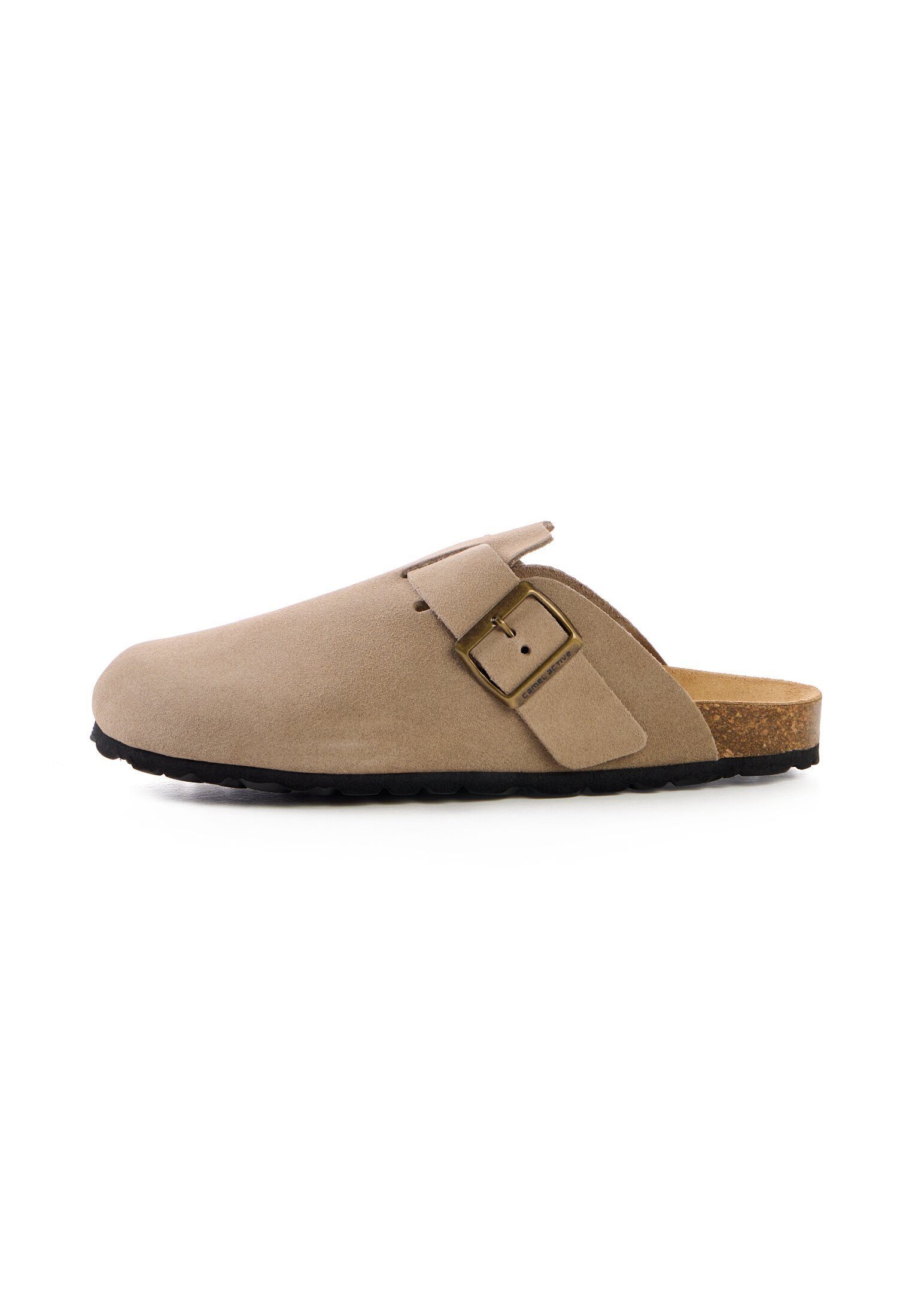camel active Leder Pantolette mit Korkfußbett Slipper