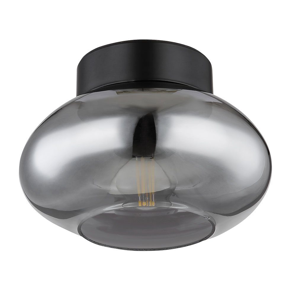 Rauchglas Deckenlampe Deckenleuchte Leuchtmittel Rauchglas etc-shop Deckenleuchte inklusive, nicht LED Glas Kugelleuchte,