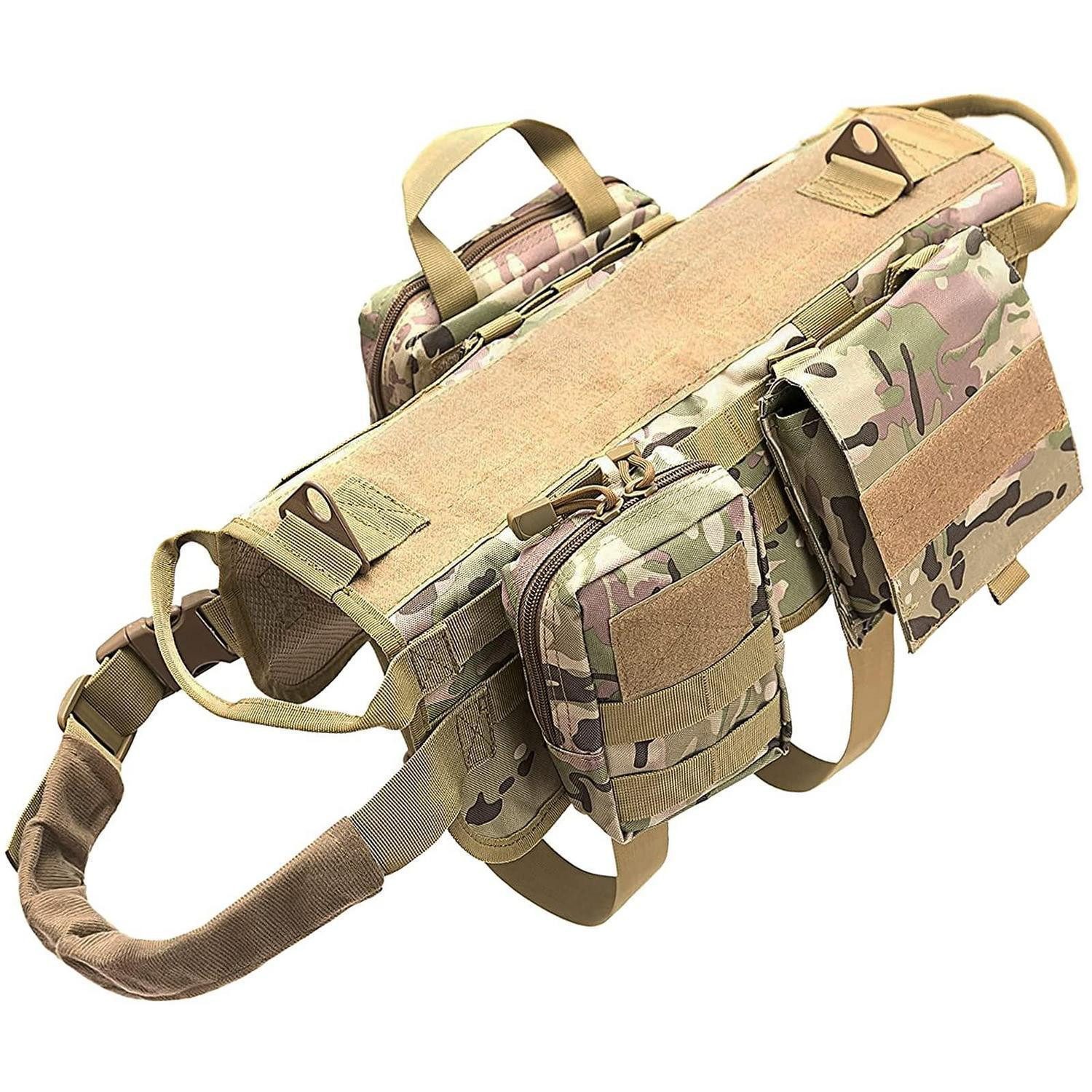 LuxusKollektion Hunde-Sicherheitsgeschirr Takt. Hundegeschirr Molle-Weste No-Pull Camo S, Textil