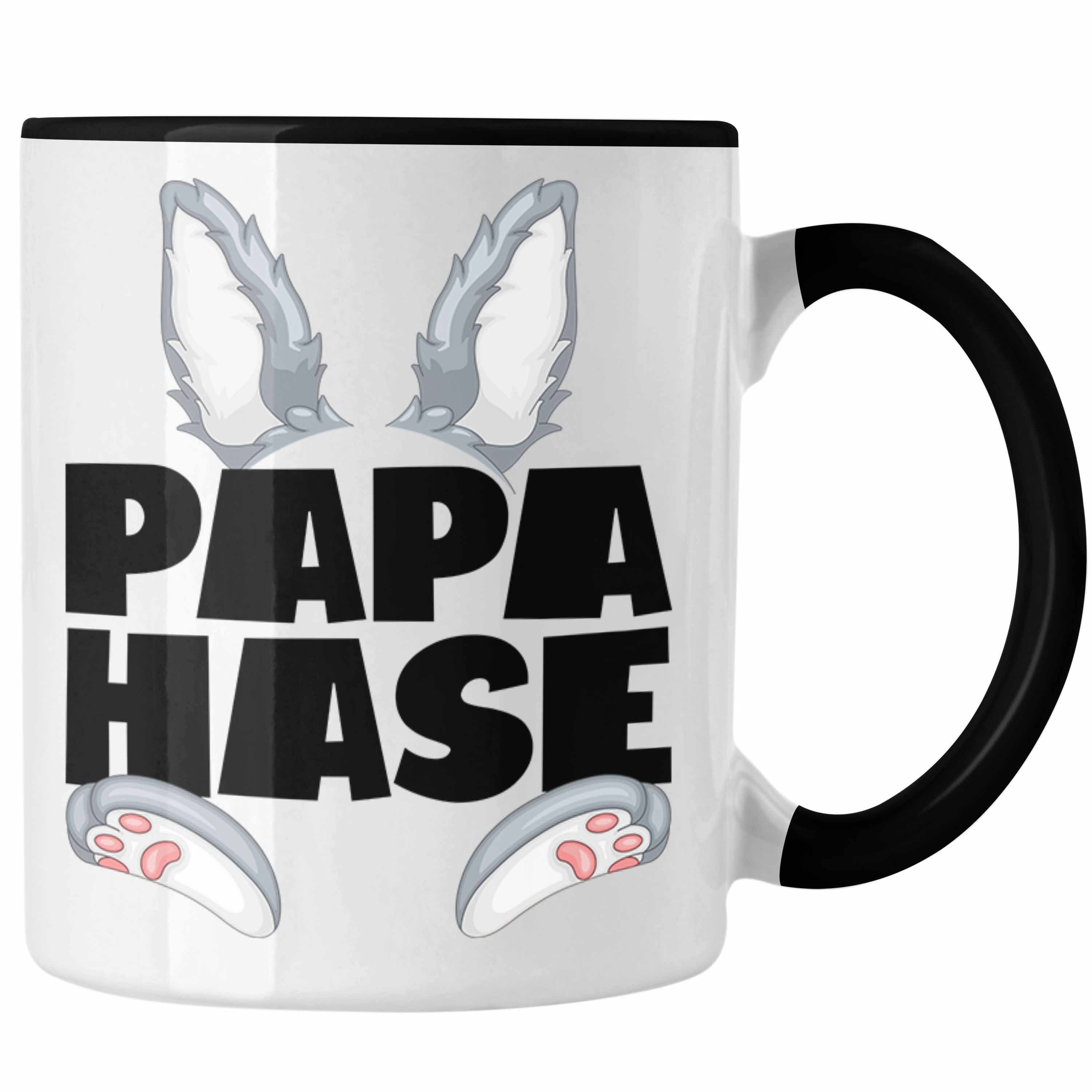 Trendation Tasse Papa Hase Tasse Geschenk für Hasen-Vater Geschenkidee Kaffee-Becher Be Schwarz | Teetassen