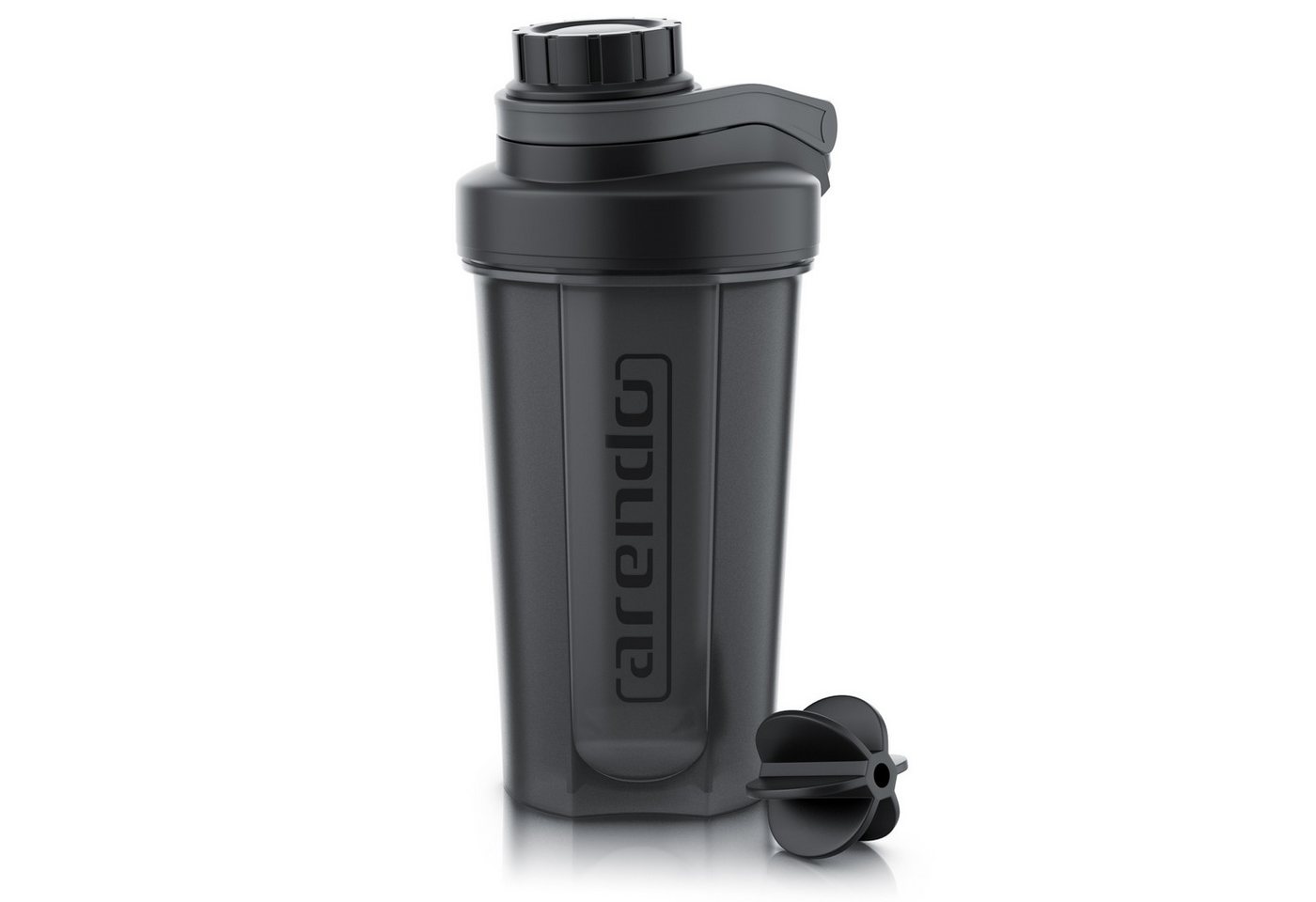 Arendo Protein Shaker Eiweißshaker 600 ml, verschließbar, spülmaschinengeeignet, BPA Frei, Kunststoff, (1-tlg., Shaker inkl. Mixball), Eiweiß Mixbecher mit Mixball, für unterwegs, Yoga, Fitness, Sport