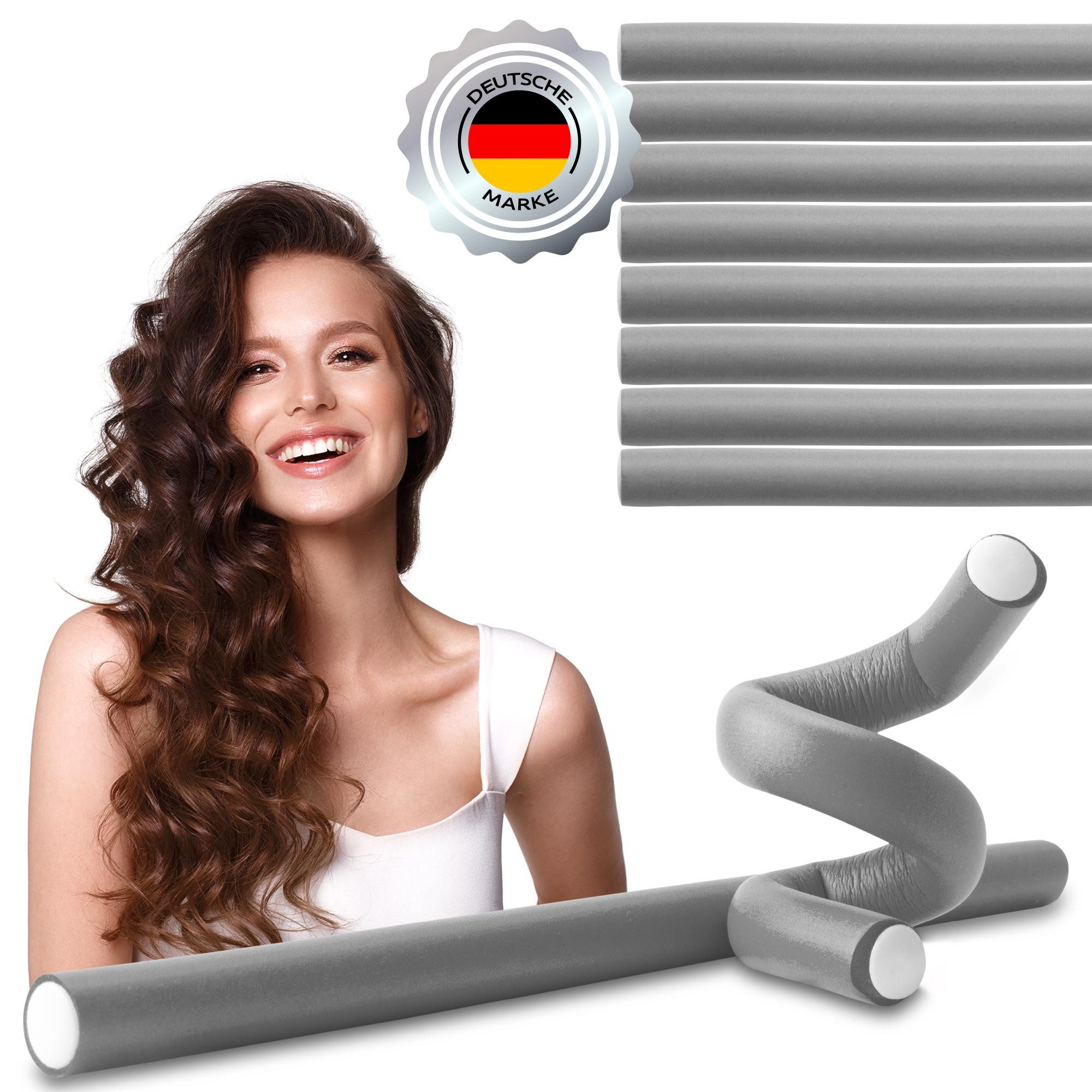 ECENCE Papilotten PAPILOTTEN Lockenwickler 10x Grau Locken, 10 tlg.
