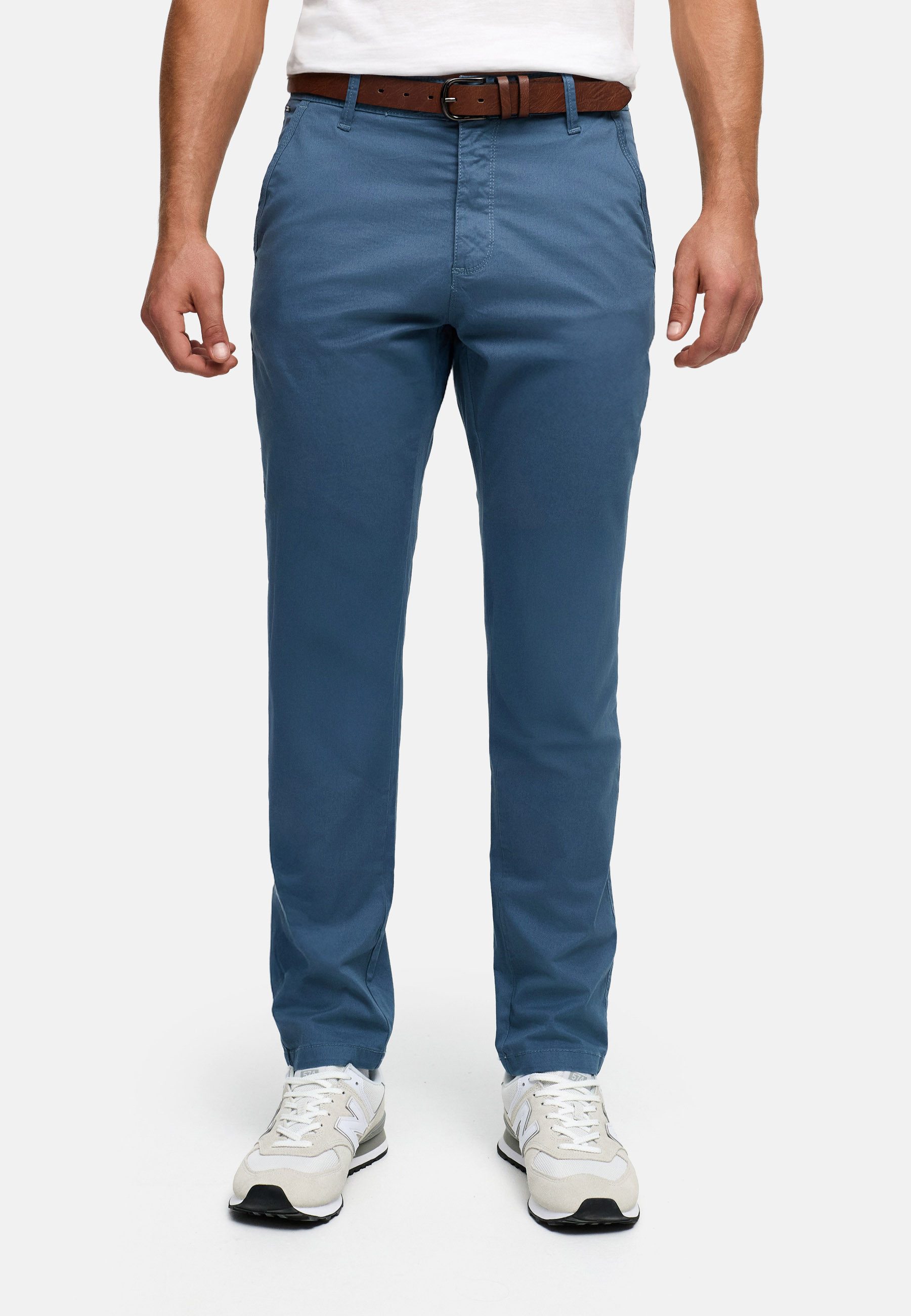 INDICODE Chinohose Herren INPilli Regular-Fit Baumwollhose mit schmaler Passform mit praktischem, integriertem Gürtel
