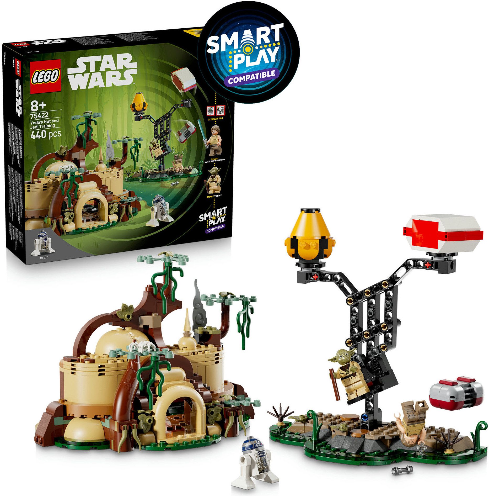LEGO® SMART Play™ Jedi-Training an Yodas Hütte (75422), LEGO Star Wars ™ Konstruktionsspielsteine, (440 St), Mit SMART Brick kompatibel (nicht im Lieferumfang enthalten)