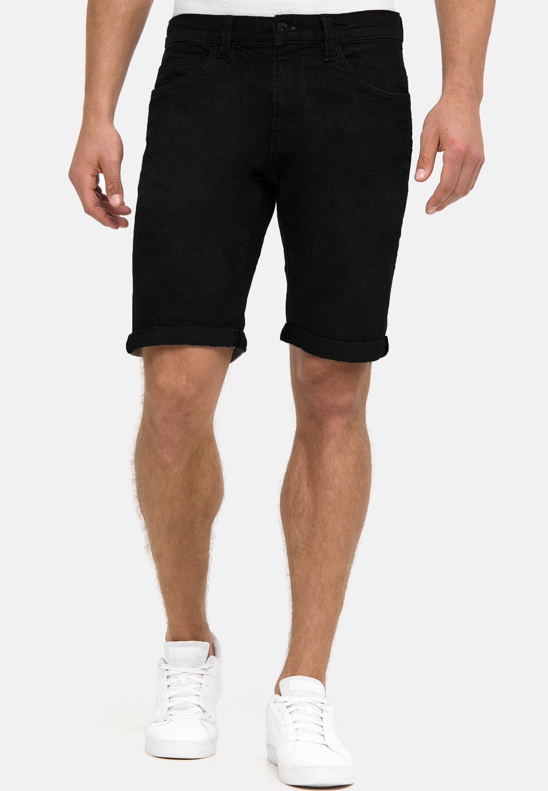 Indicode Jeansshorts Herren Caden Jeans Shorts Herrenshorts mit 5 Taschen, Denimstyle