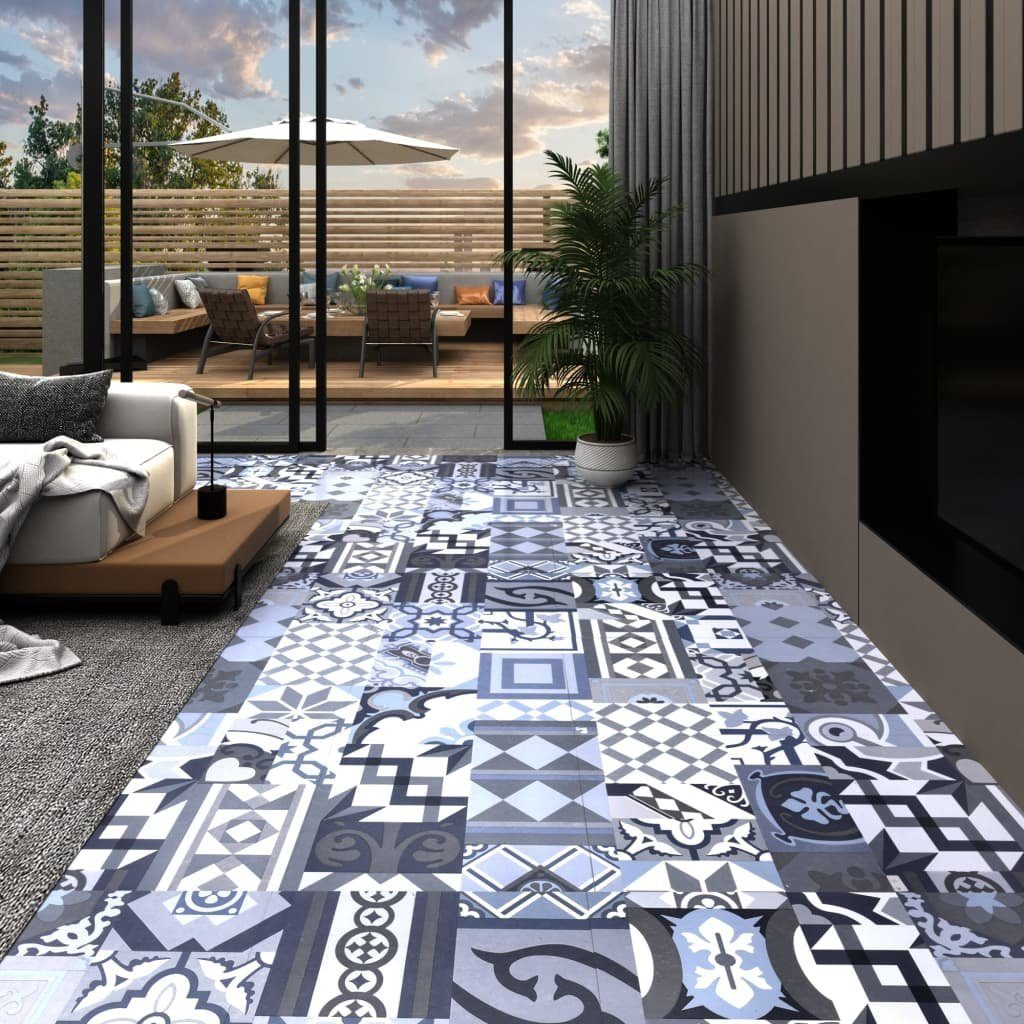 Teppichboden PVC-Fliesen Selbstklebend 5,11 m² Mehrfarbiges Muster, vidaXL