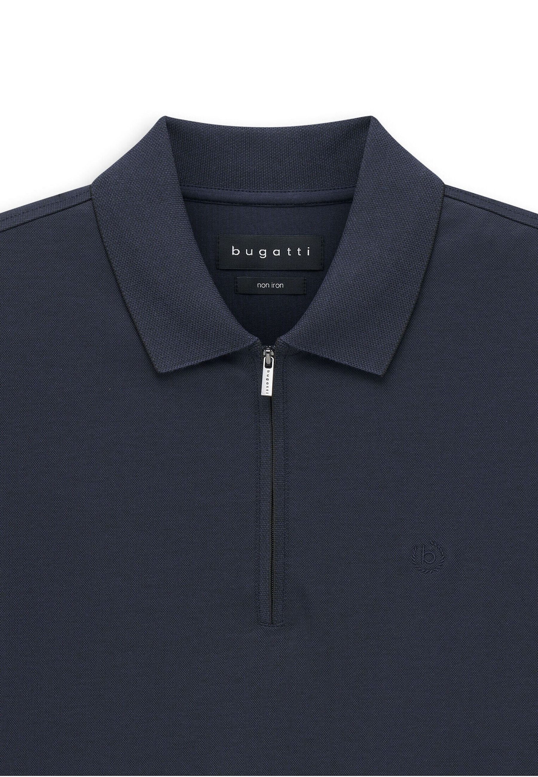 bugatti Poloshirt mit kurzem Reißverschluss