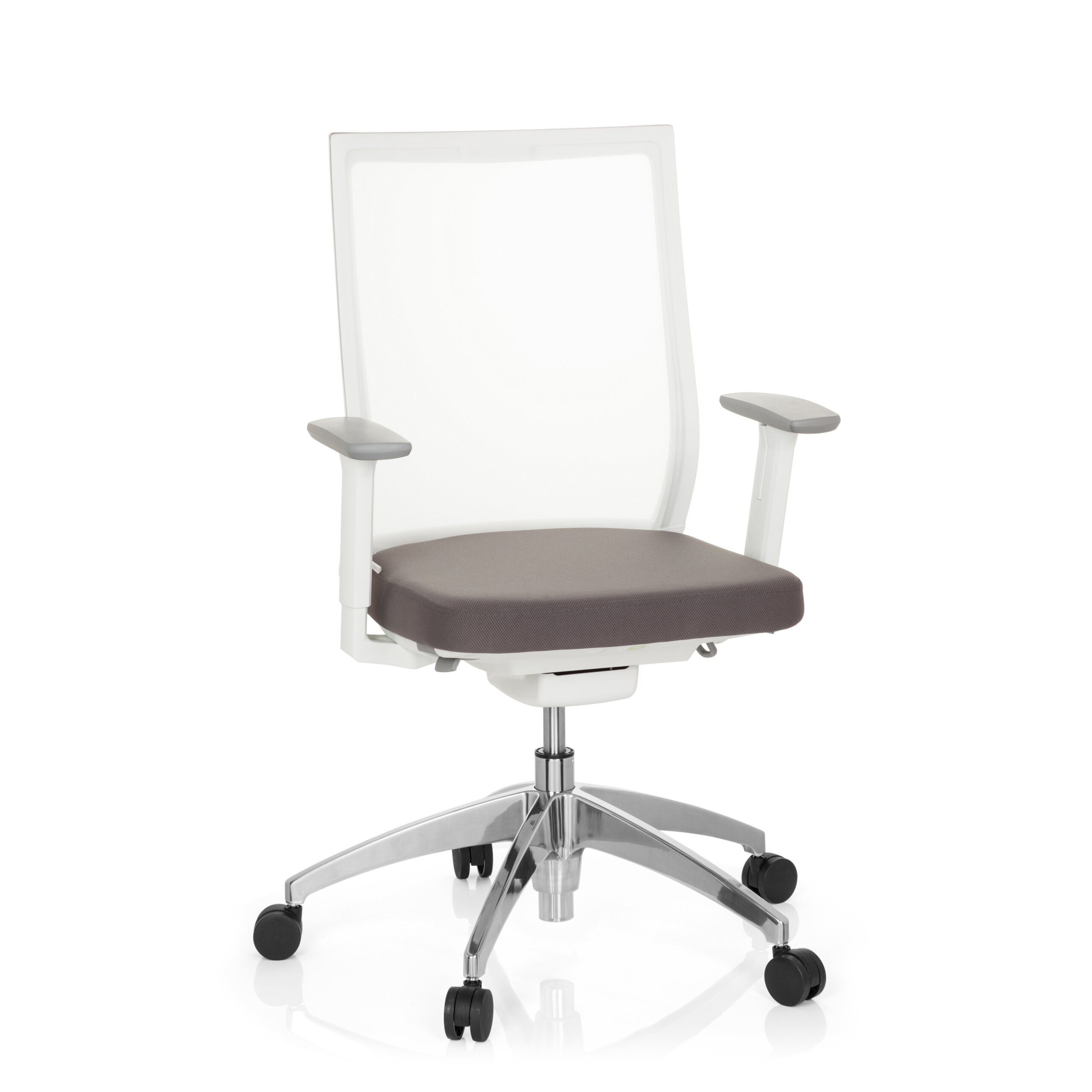 hjh OFFICE Drehstuhl Profi Bürostuhl Aspen White Stoff / Netzstoff (1 St), Ergonomischer Chefsessel, Schreibtischstuhl höhenverstellbar