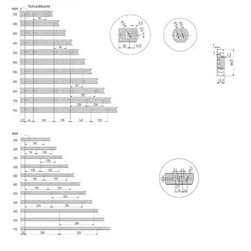 MS Beschläge Auszug Schubladenauszug Vollauszug Teleskopauszug h 45mm