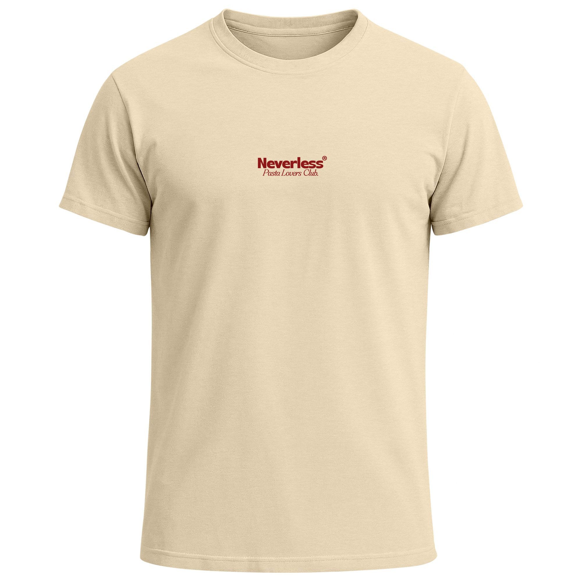 Neverless Print-Shirt Herren T-Shirt Backprint Pasta Lovers Club Nudeln Ita günstig online kaufen