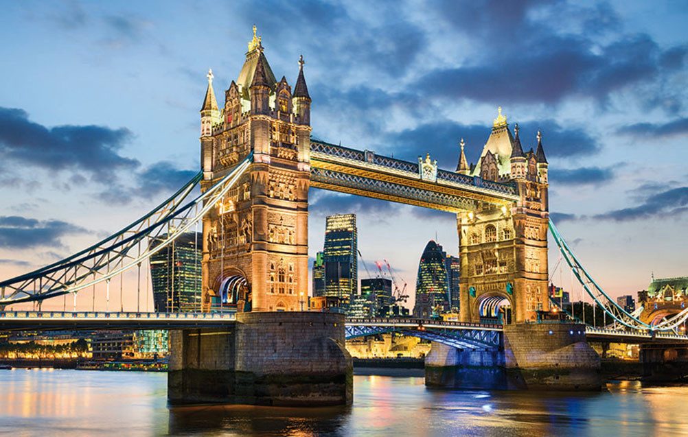 Bönninghoff Leinwandbild, Brücken, Gebäude, Großbritannien, London, Skyline, Stadt, Städte (1 St)