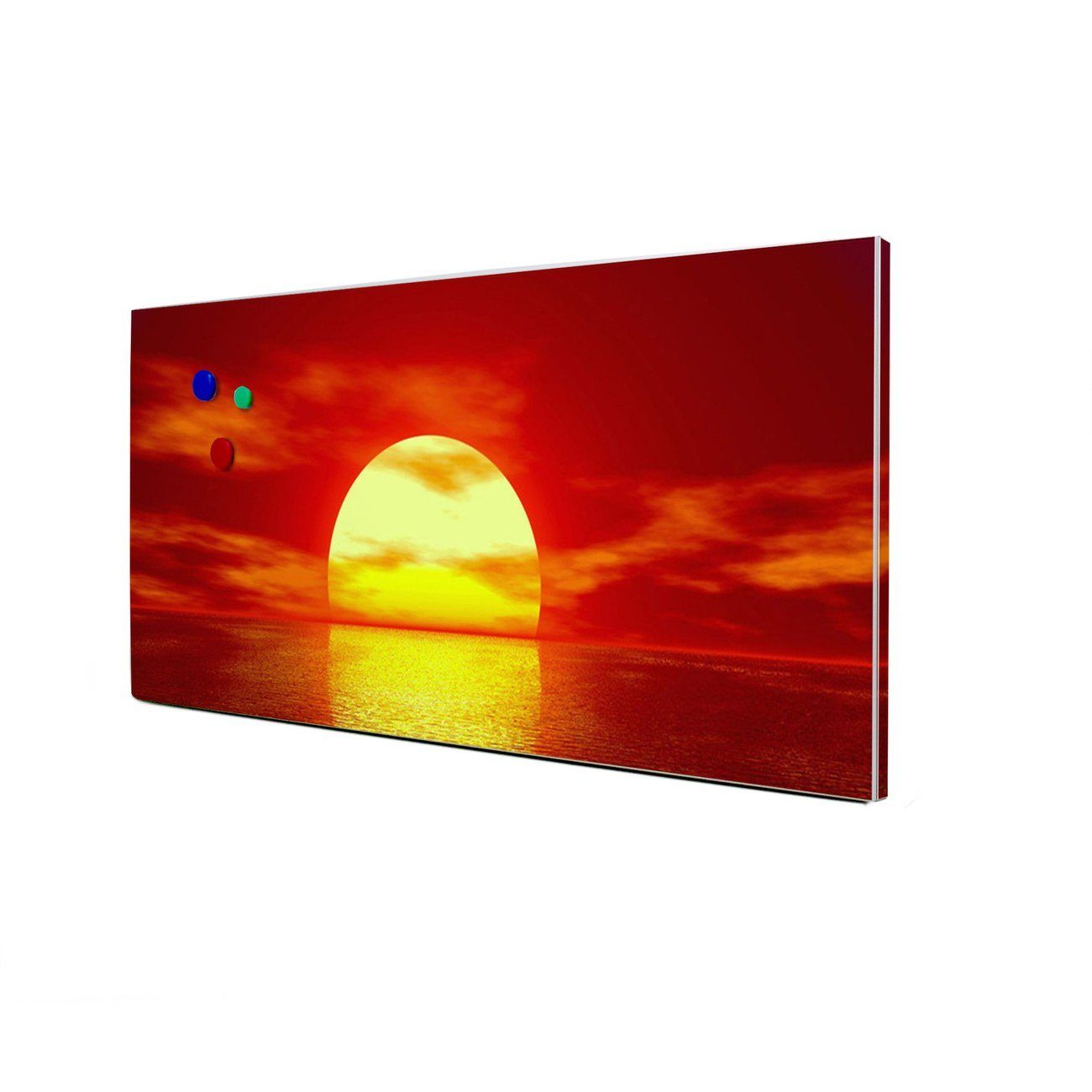 4 Sonnenuntergang, Stahl Wandtafel banjado Magnete, (inkl. silberfarben Stahlmagnettafel)