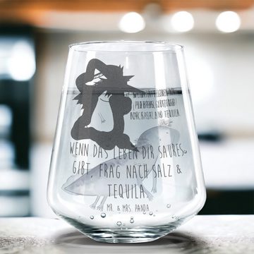 Mr. & Mrs. Panda Glas Axolotl Tequila, Wasserglas, Trinkglas, Trinkglas mit Gravur, Premium Glas, Liebevolle Gestaltung