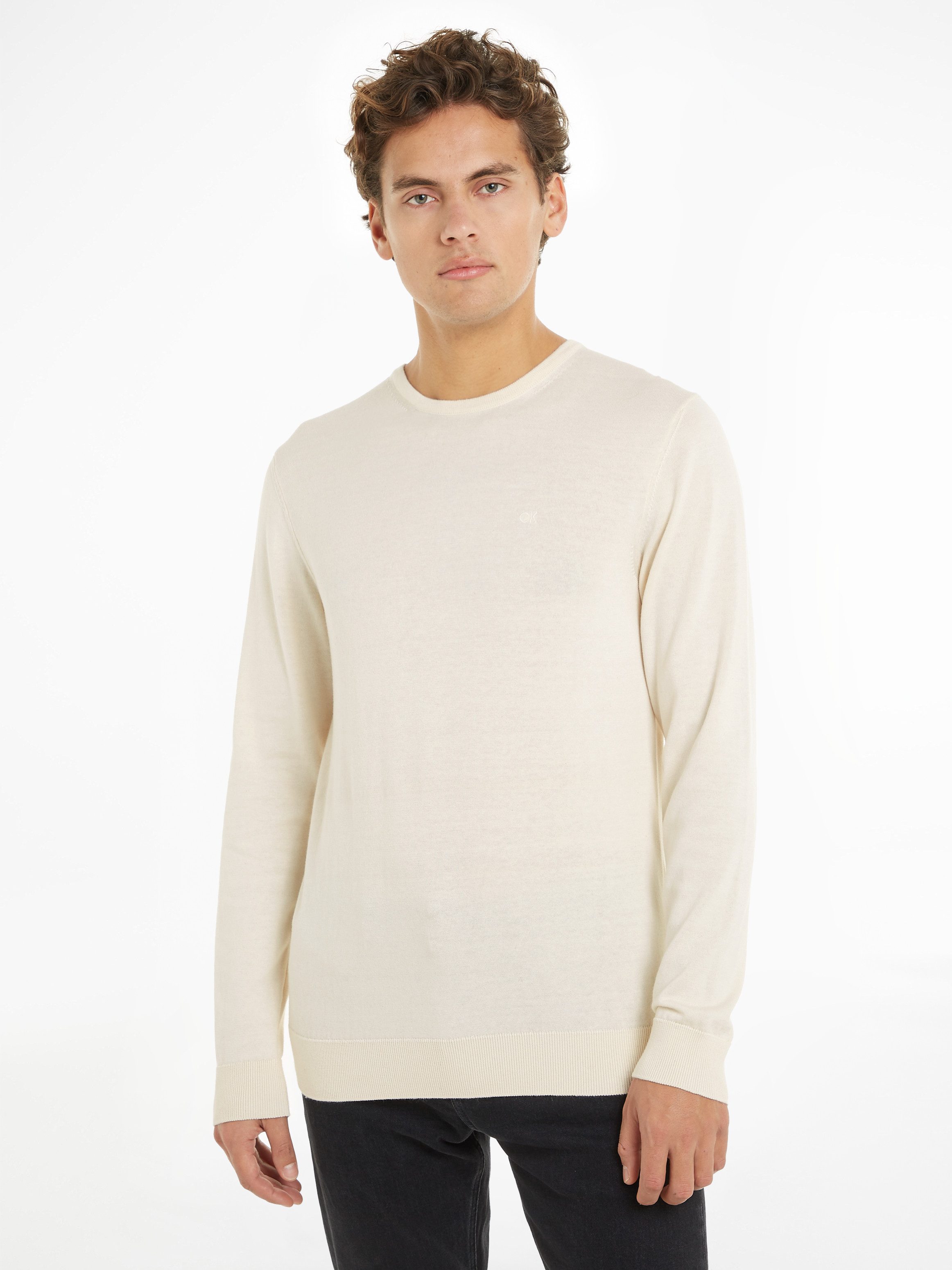 Calvin Klein Rundhalspullover COTTON SILK BLEND günstig online kaufen