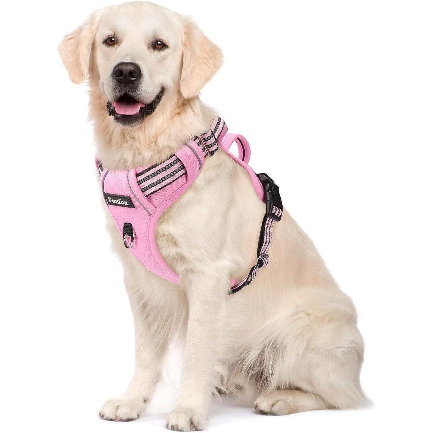 LuxusKollektion Hunde-Sicherheitsgeschirr Hundegeschirr Brustgeschirr Reflektorstreifen Griff AntiZug L Rosa