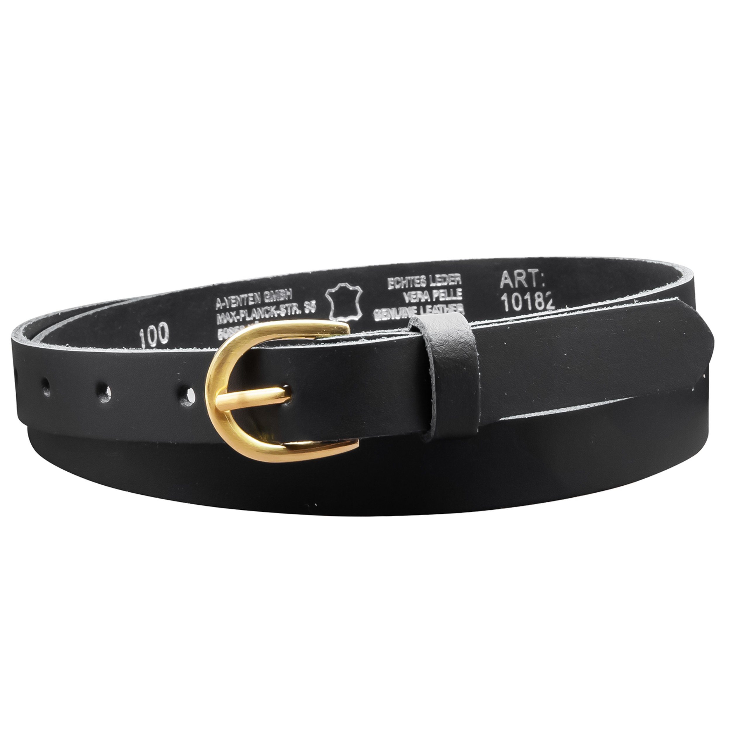COLOGNEBELT Ledergürtel OM110-SL-Schwarz MADE IN GERMANY, Schwarz Kürzbar, 100 % Echtleder, Unisex – Bild 3 von 5