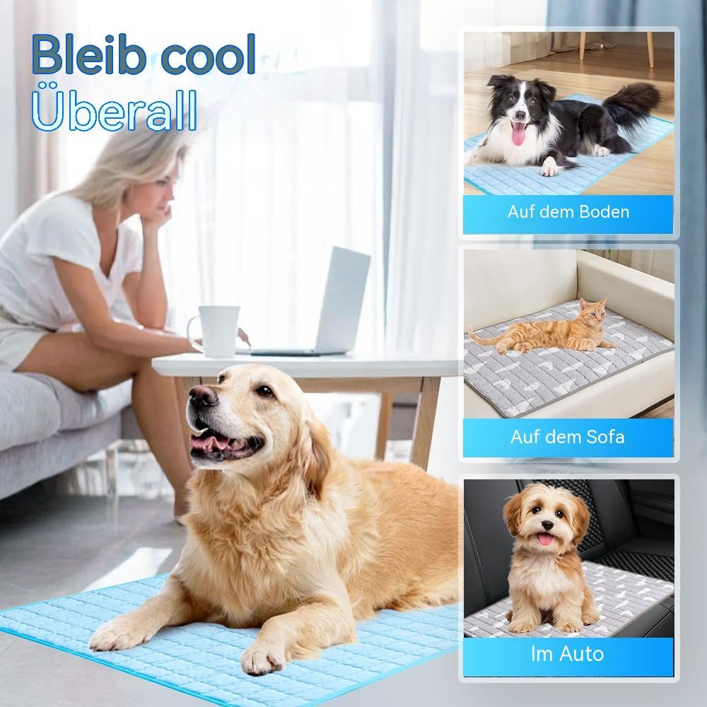 Ledander Hundematte Kühlmatte für Hunde und Katzen,auslaufsicher, langlebig und waschbar, selbstkühlende Sommermatte, faltbar,geeignet für Käfig, Sofa und Auto